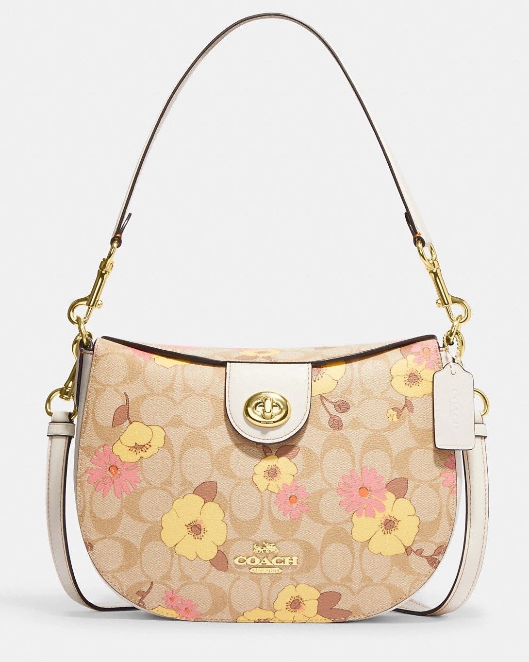 TÚI KẸP NÁCH COACH ELLA HOBO IN SIGNATURE CANVAS WITH FLORAL CLUSTER PRINT CH347 1