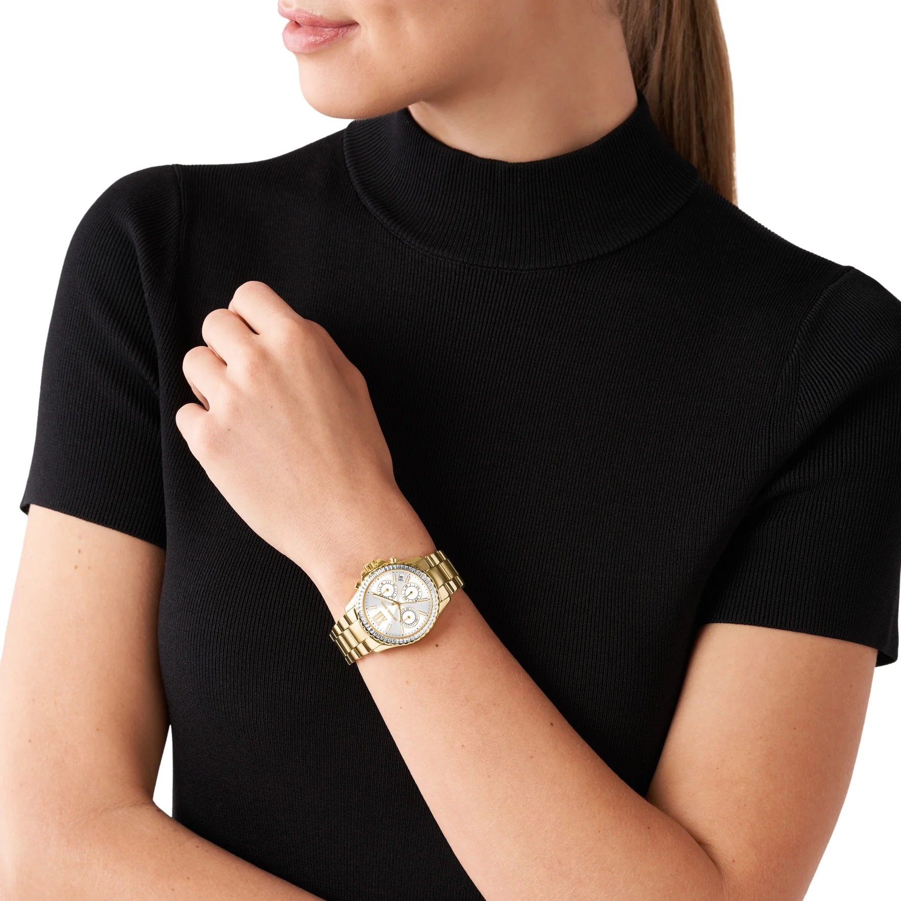 ĐỒNG HỒ NỮ MICHAEL KORS EVEREST CHRONOGRAPH GOLD TONE WATCH MK7212 12