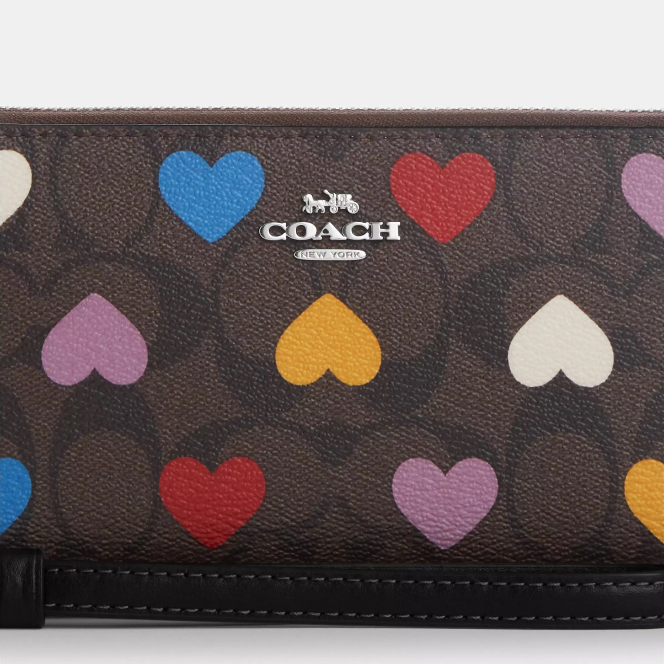 Ví Coach dài Long Zip Around Wallet In Signature Canvas With Heart Print CP411 1