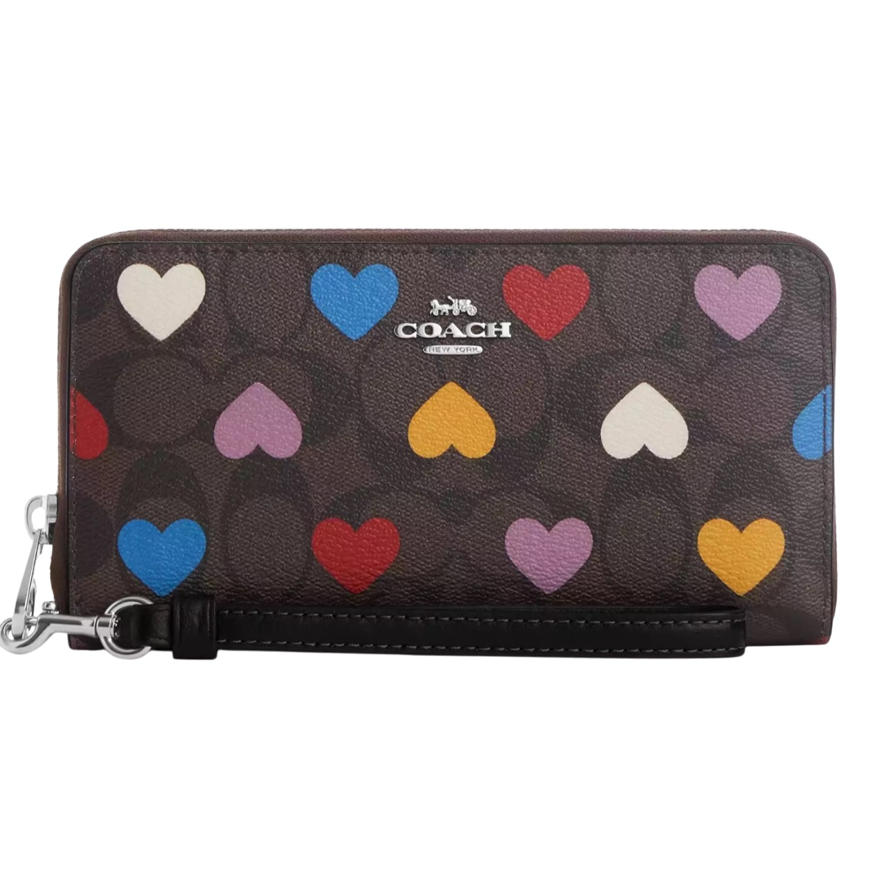 Ví Coach dài Long Zip Around Wallet In Signature Canvas With Heart Print CP411 5