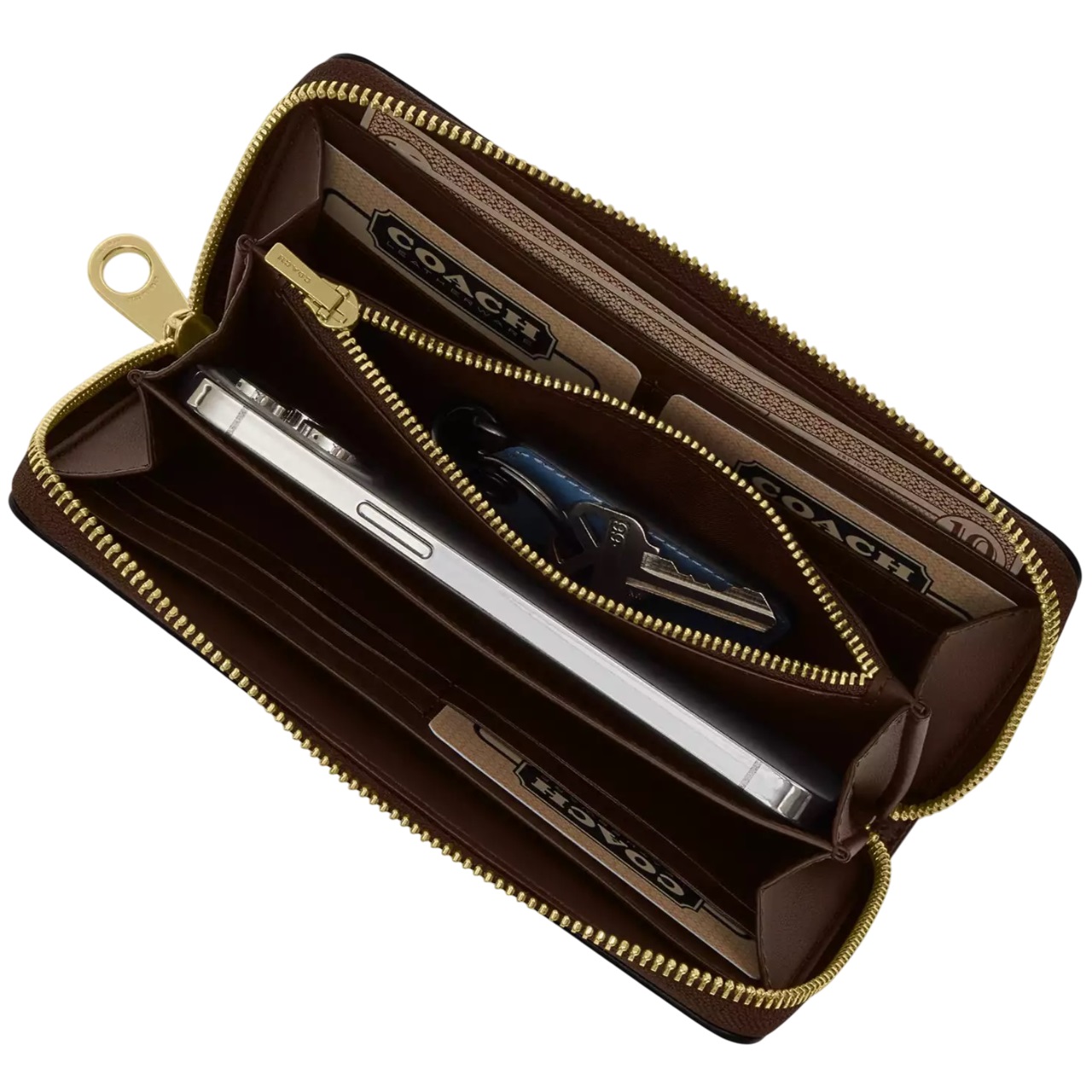 Ví Coach dài Long Zip Around Wallet In Signature Canvas With Heart Print CP411 2