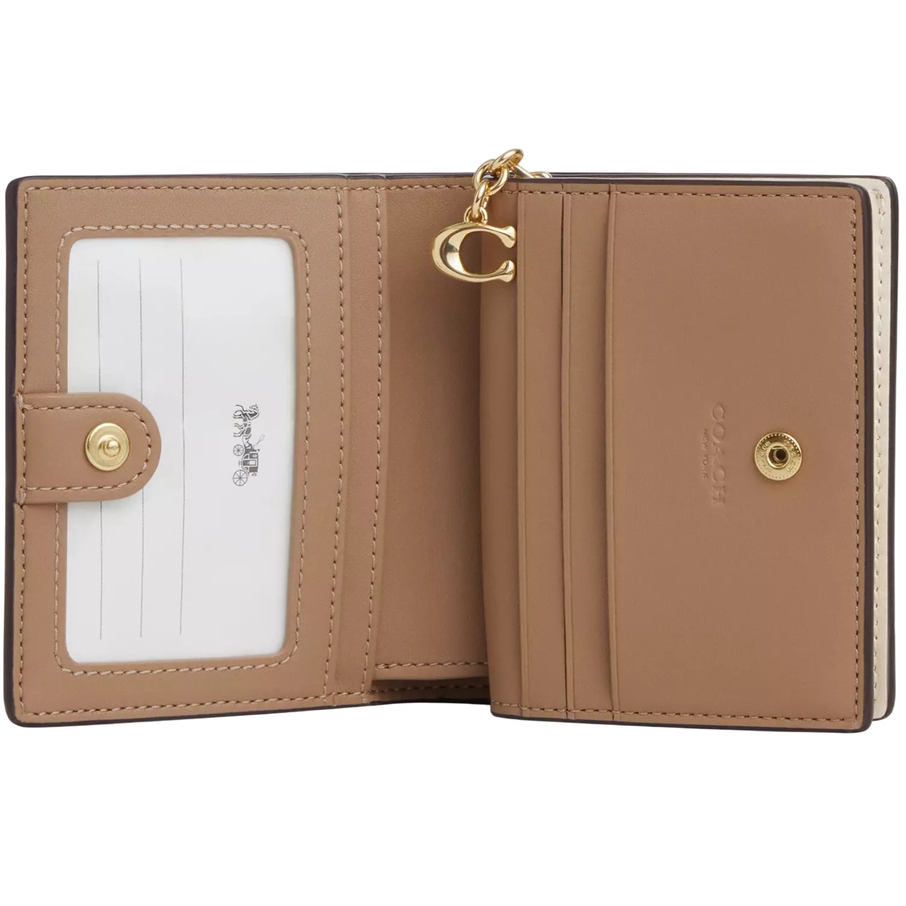 Ví Coach ngắn Snap Wallet In Signature Canvas With Heart Print CQ145 1