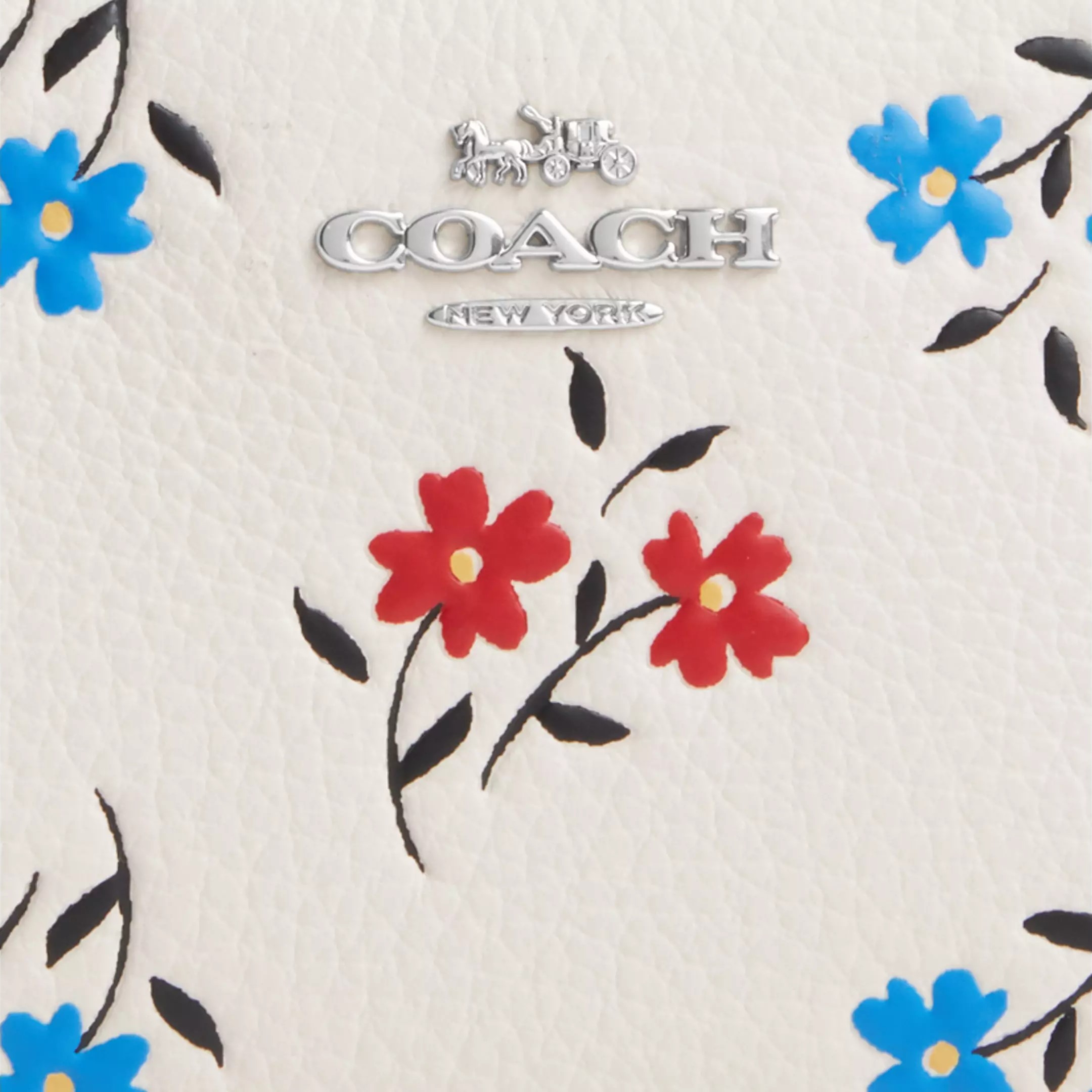 Ví Coach nữ ngắn Snap Wallet Floral Print Chalk Multi CT981 1