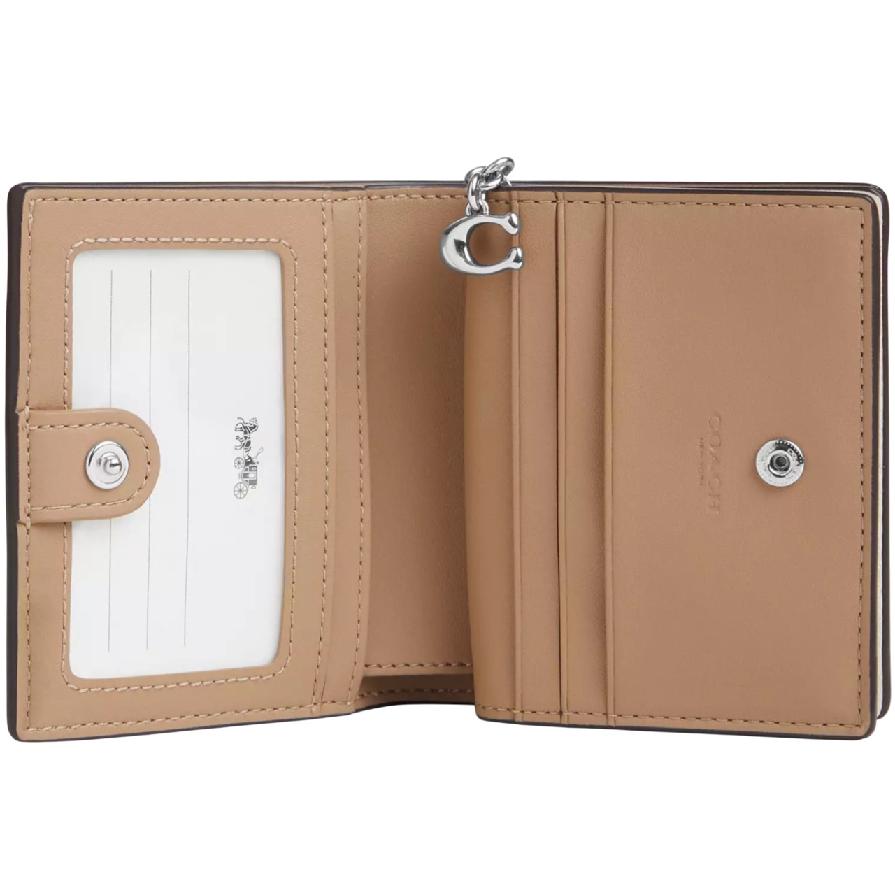 Ví Coach nữ ngắn Snap Wallet Floral Print Chalk Multi CT981 2
