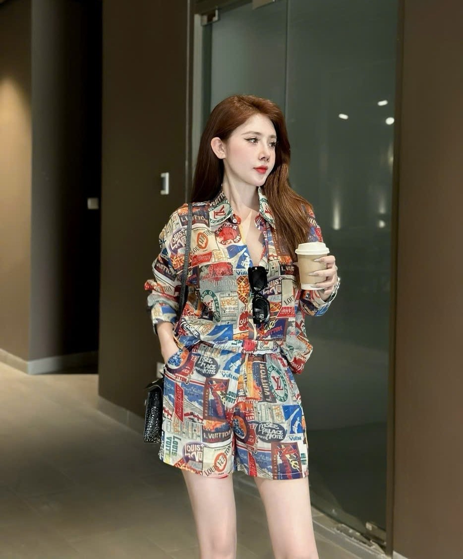 Set bộ áo sơmi quần ngắn nữ Louis Vuitton 5