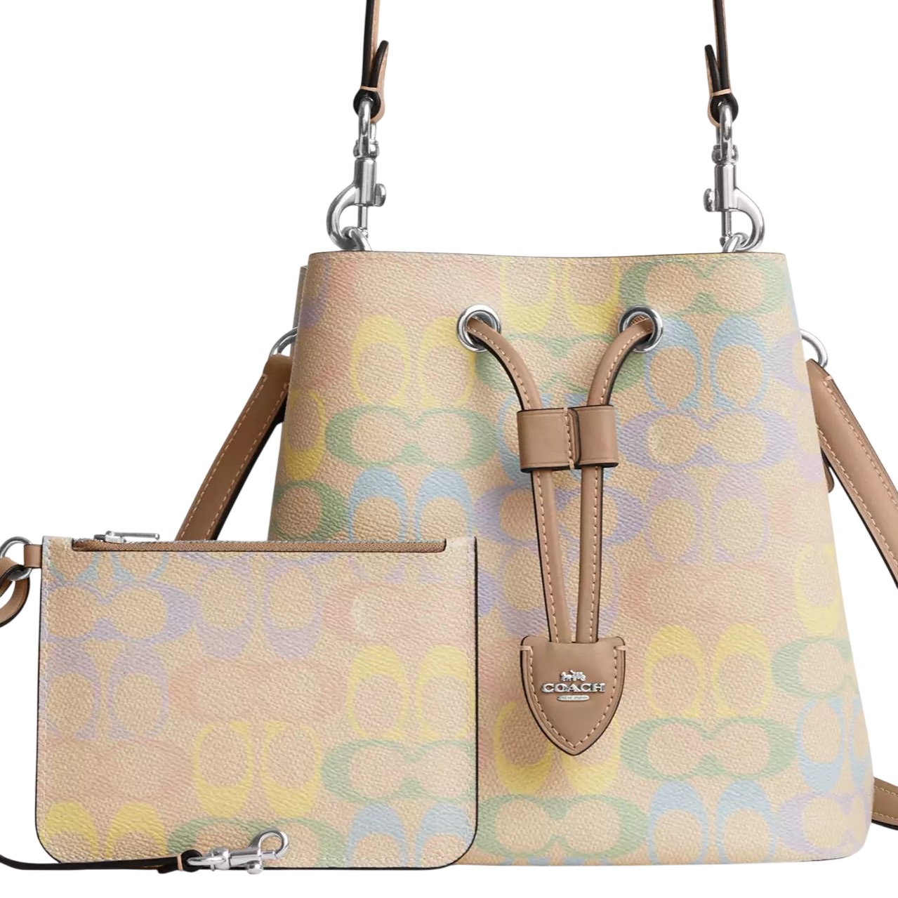 Túi Coach Rowan Bucket Bag In Rainbow Signature Canvas Sand Multi CDA92 2