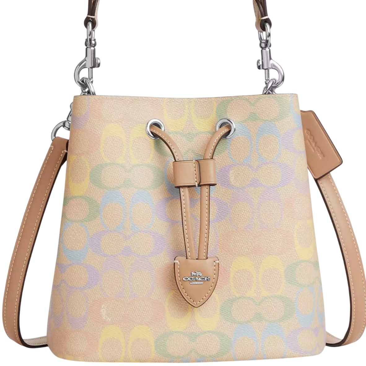 Túi Coach Rowan Bucket Bag In Rainbow Signature Canvas Sand Multi CDA92 4