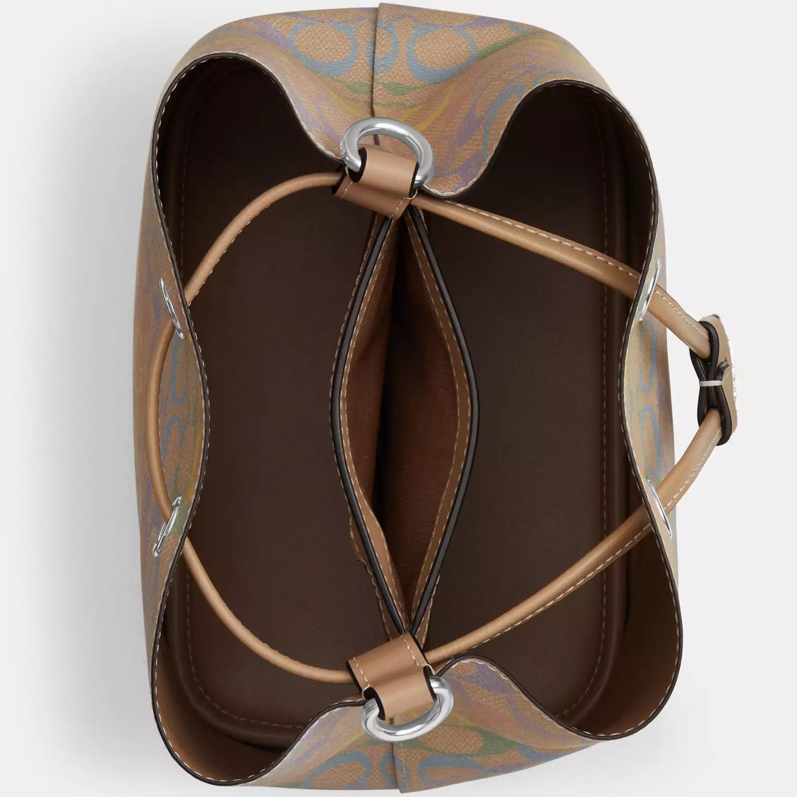 Túi Coach Rowan Bucket Bag In Rainbow Signature Canvas Sand Multi CDA92 6