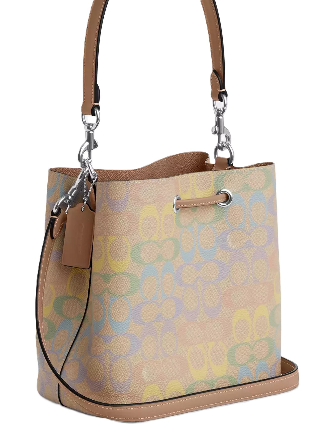 Túi Coach Rowan Bucket Bag In Rainbow Signature Canvas Sand Multi CDA92 7