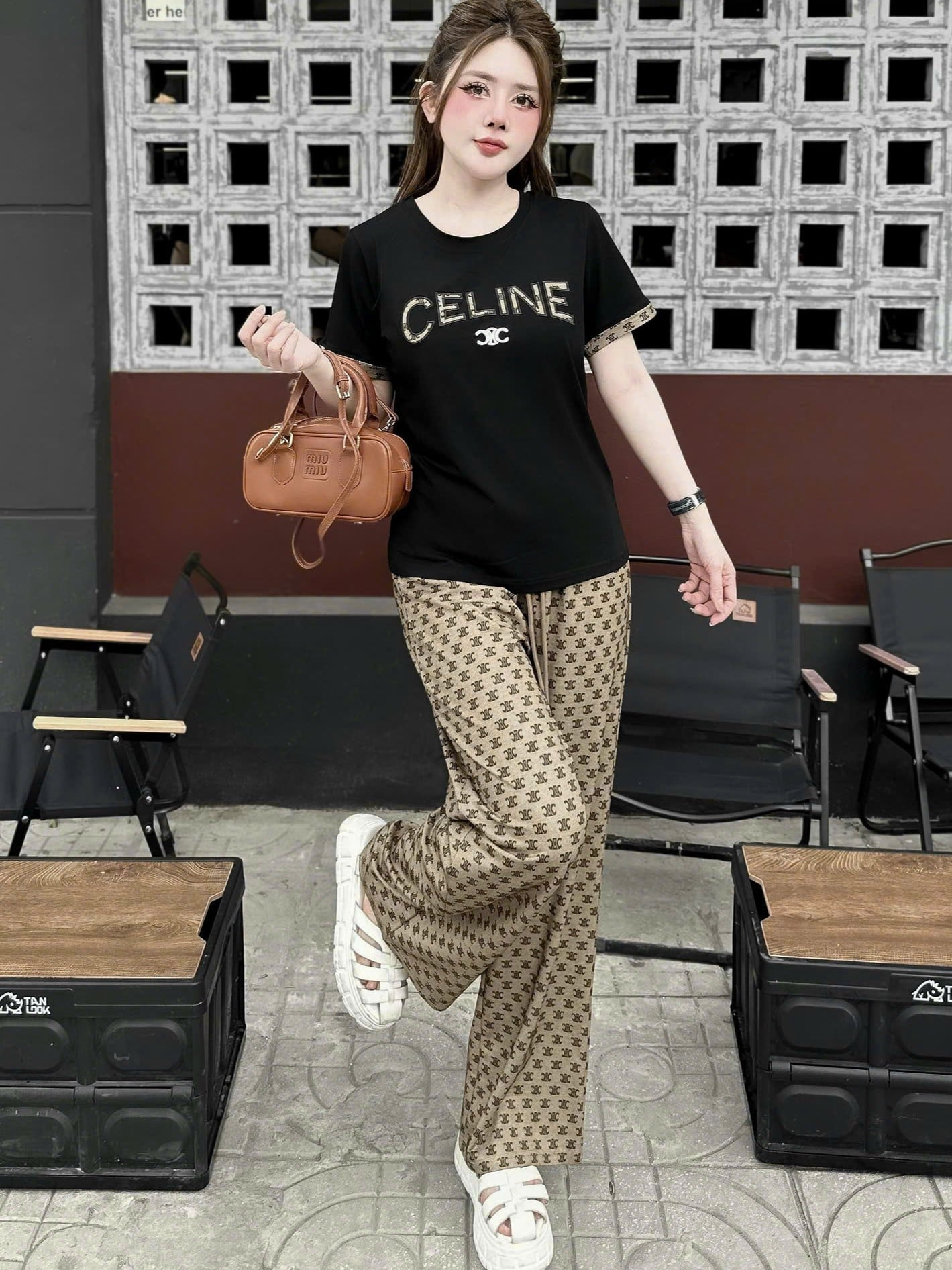 Set bộ nữ áo thun quần dài Celine 3