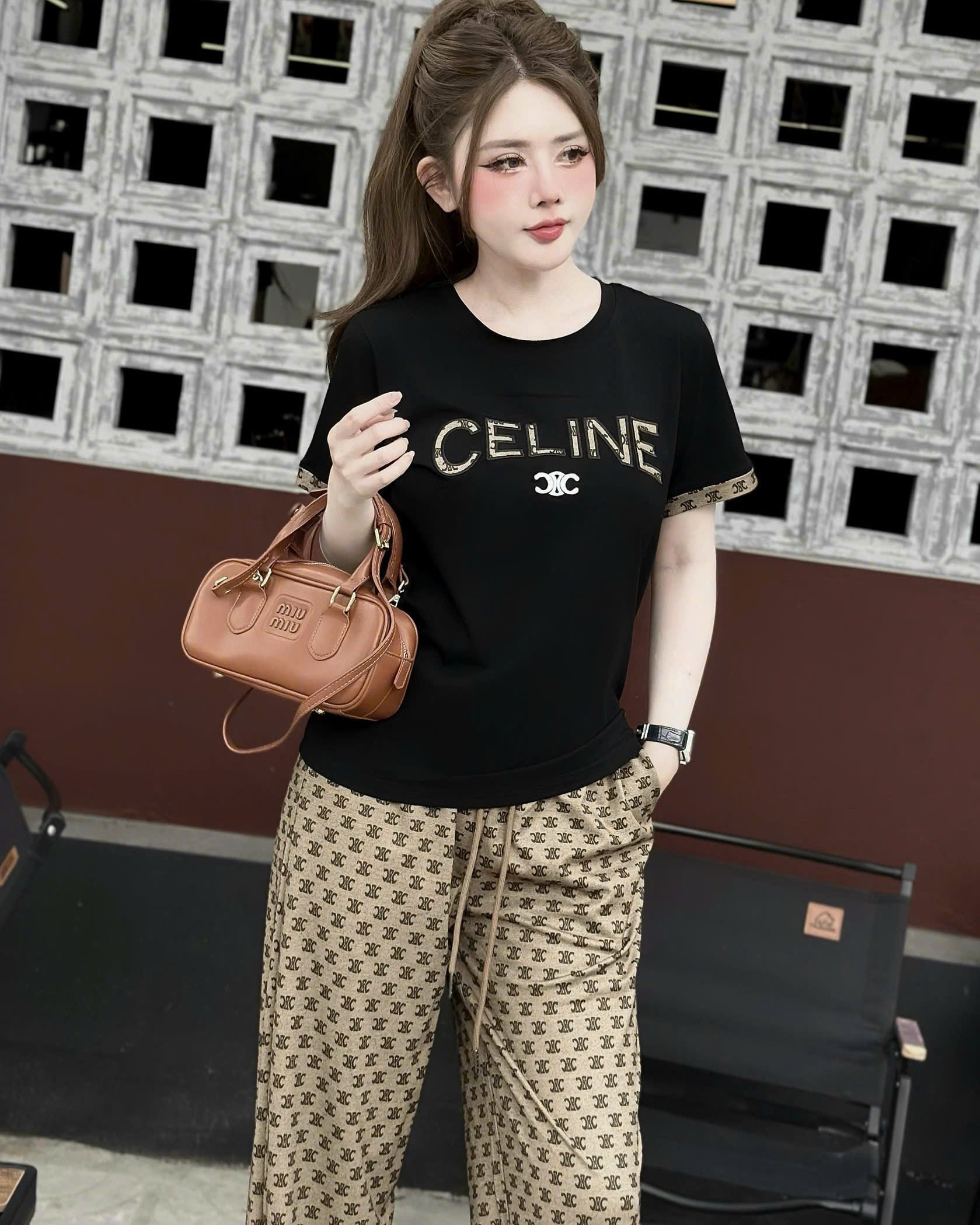 Set bộ nữ áo thun quần dài Celine 5