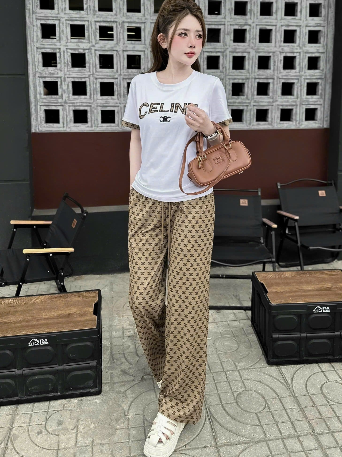 Set bộ nữ áo thun quần dài Celine 1