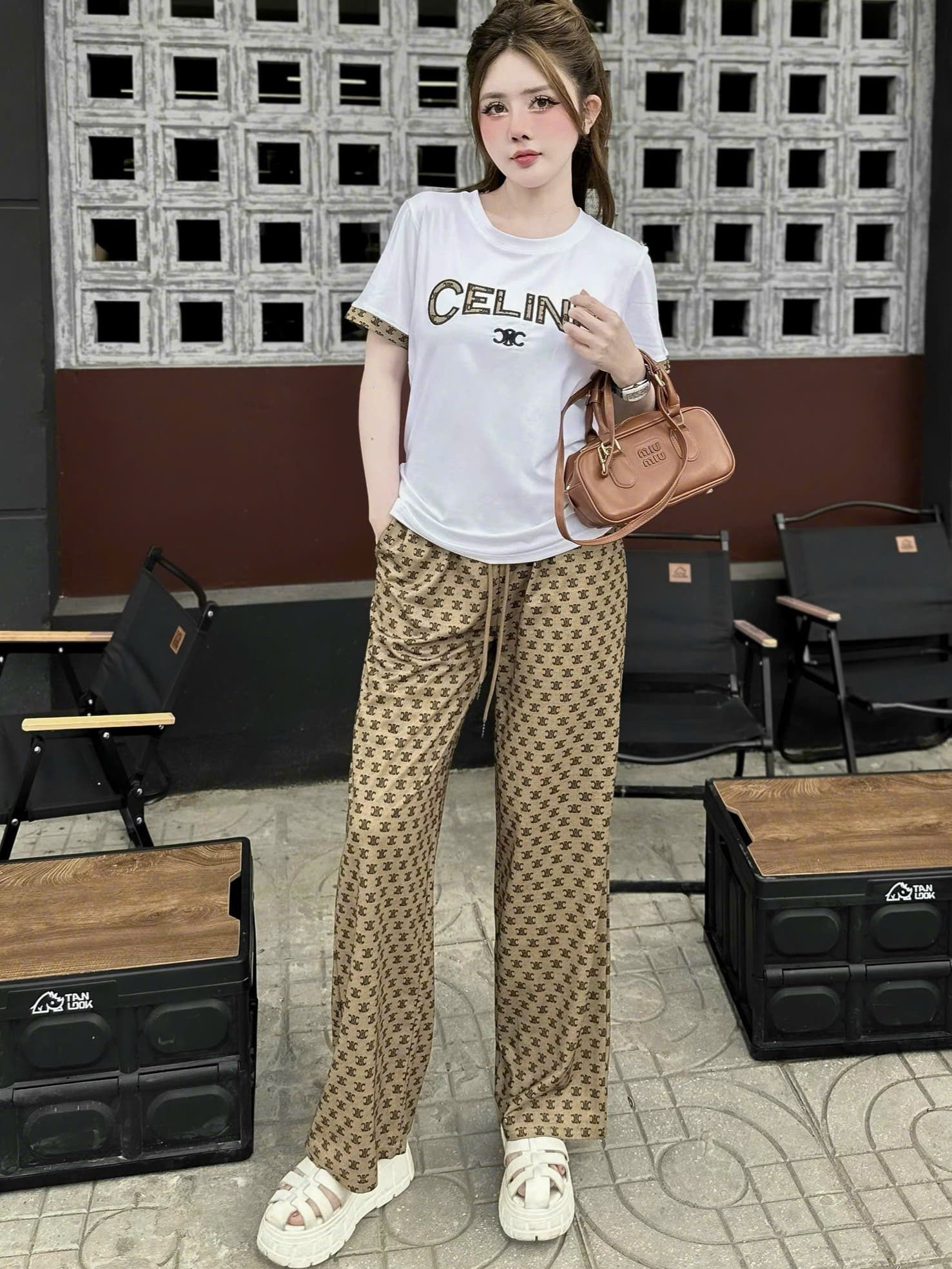 Set bộ nữ áo thun quần dài Celine 2