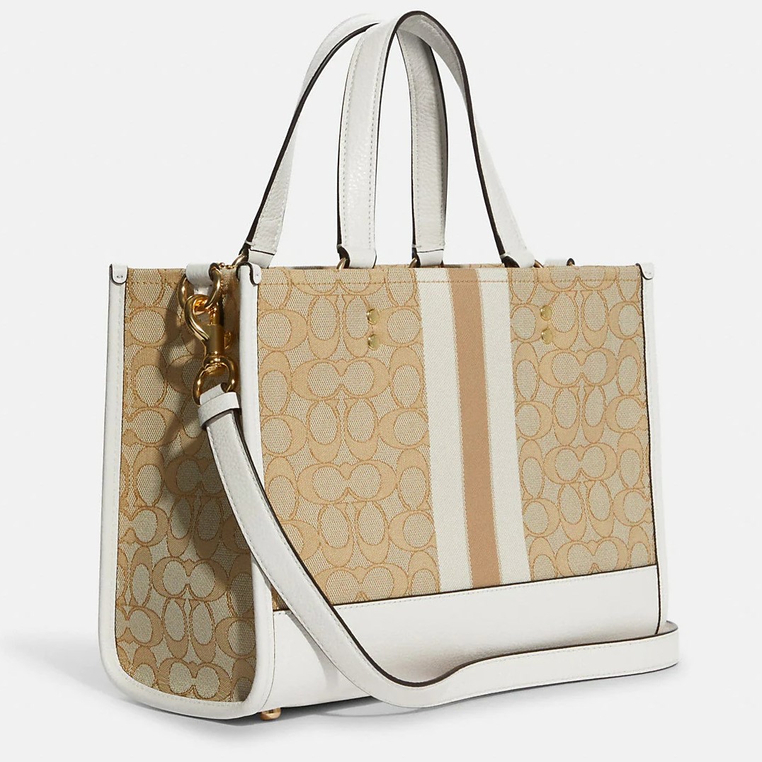 TÚI DEMPSEY CARRYALL IN SIGNATURE JACQUARD WITH STRIPE AND COACH PATCH 6