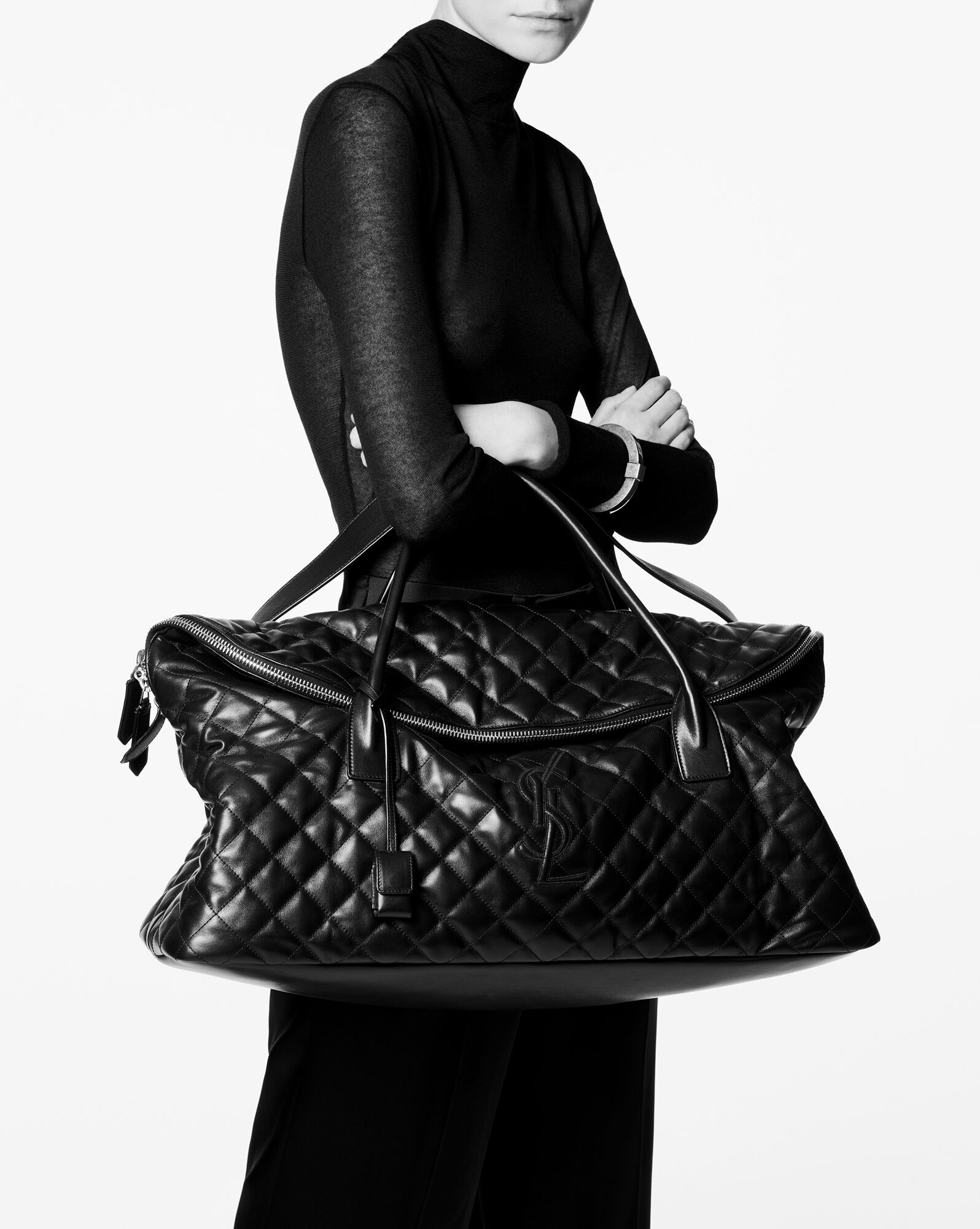 TÚI XÁCH DU LỊCH YSL ES GIANT TRAVEL BAG IN QUILTED LEATHER 8