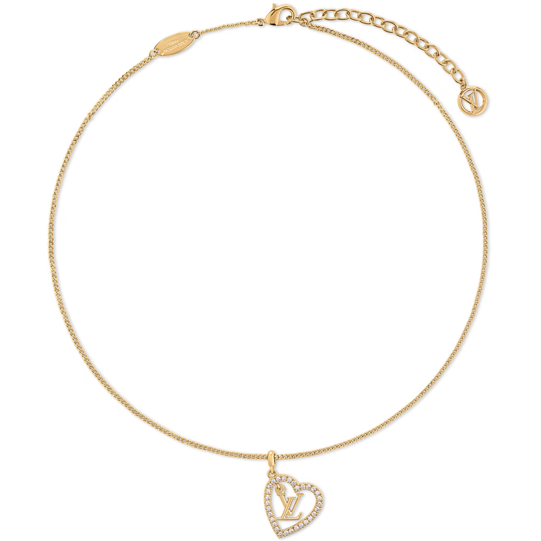 Vòng Cổ My LV Louis Vuitton Heart Necklace LV Initials and Heart Emblems 4