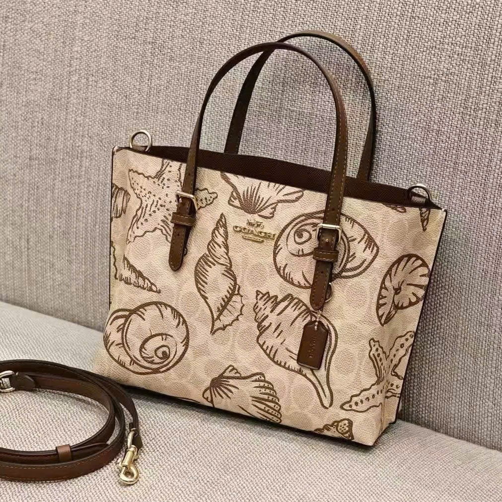 Túi Coach nữ Mollie Tote Bag 25 In Signature Canvas With Shell Print CBH63 2