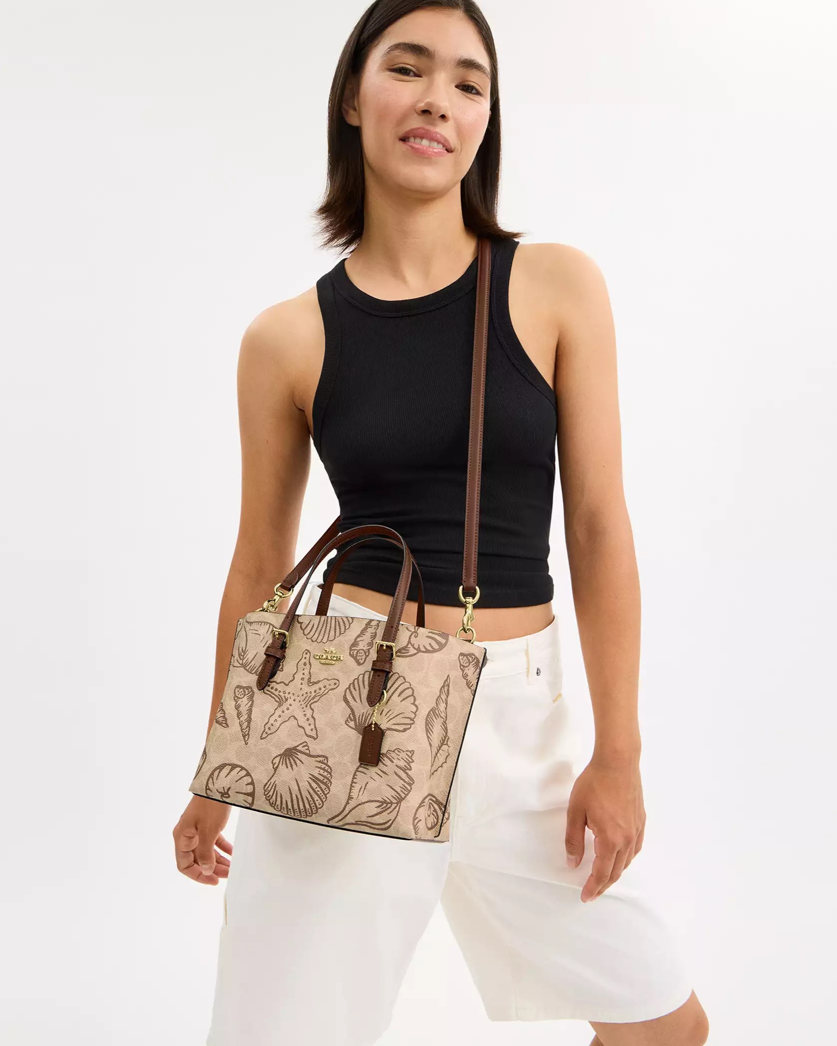 Túi Coach nữ Mollie Tote Bag 25 In Signature Canvas With Shell Print CBH63 6