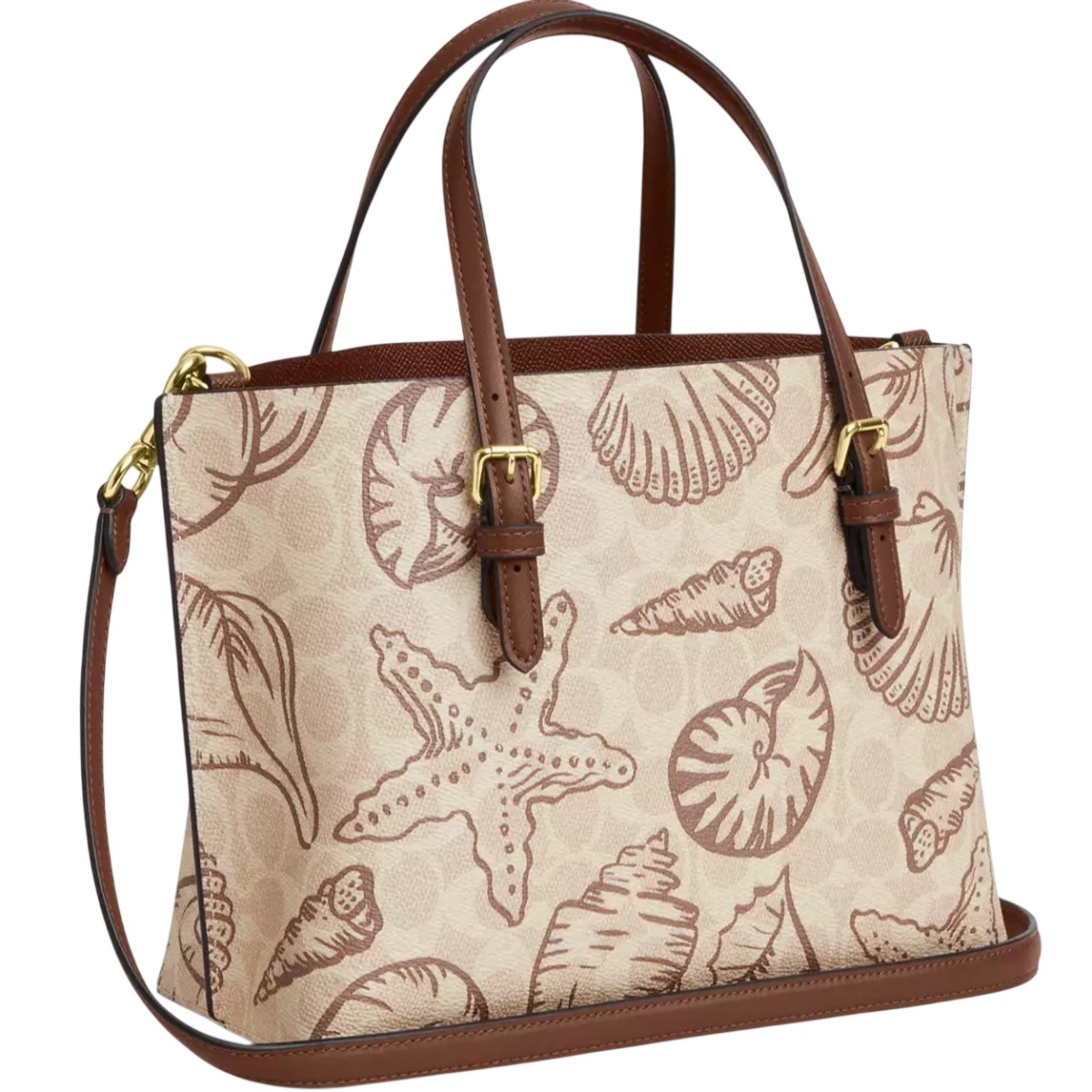 Túi Coach nữ Mollie Tote Bag 25 In Signature Canvas With Shell Print CBH63 8