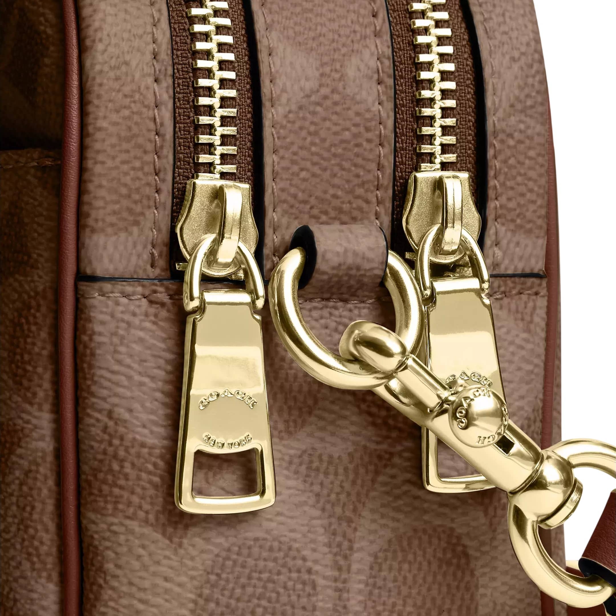 Túi Coach Mini Carey Crossbody Bag In Signature Canvas Brown CEK69 3