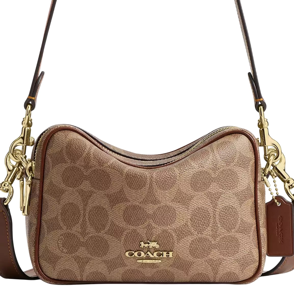Túi Coach Mini Carey Crossbody Bag In Signature Canvas Brown CEK69 5