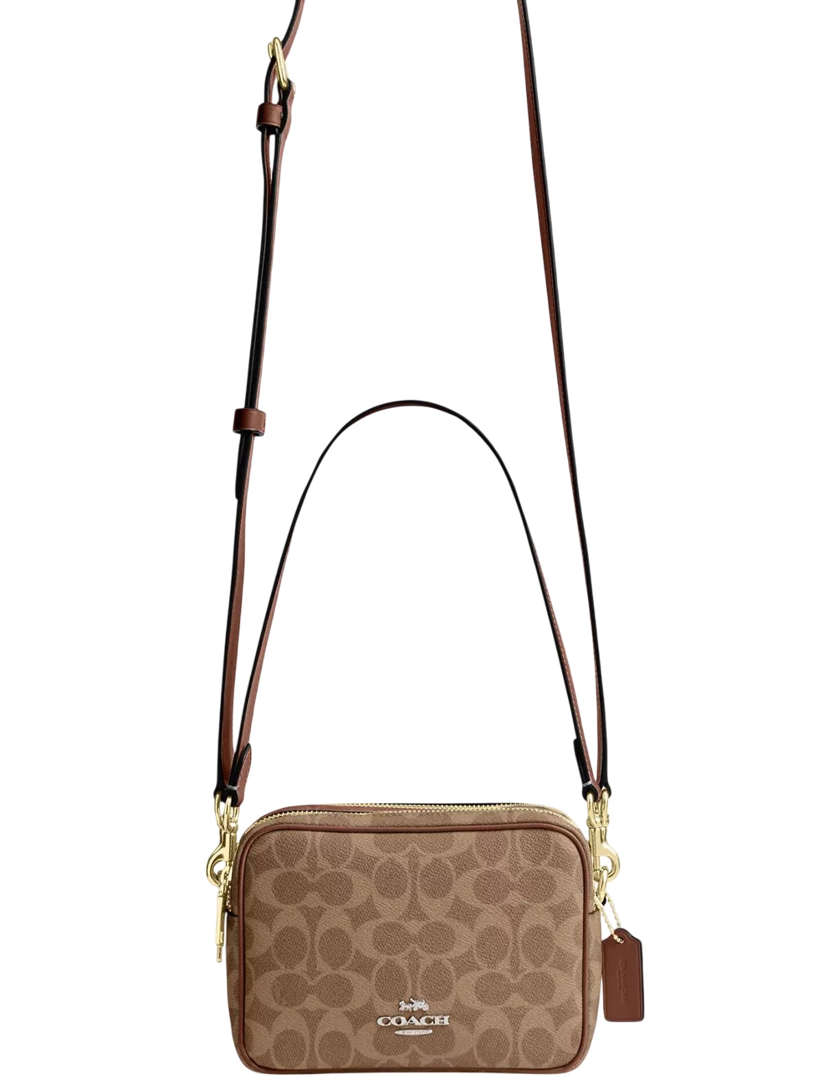 Túi Coach Mini Carey Crossbody Bag In Signature Canvas Brown CEK69 7