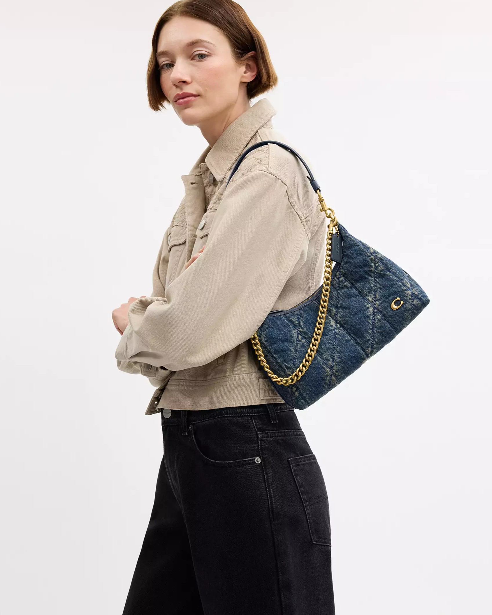 Túi Coach Juliet Shoulder Bag 25 In Regenerative Cotton Denim With Quilting CDZ67 12