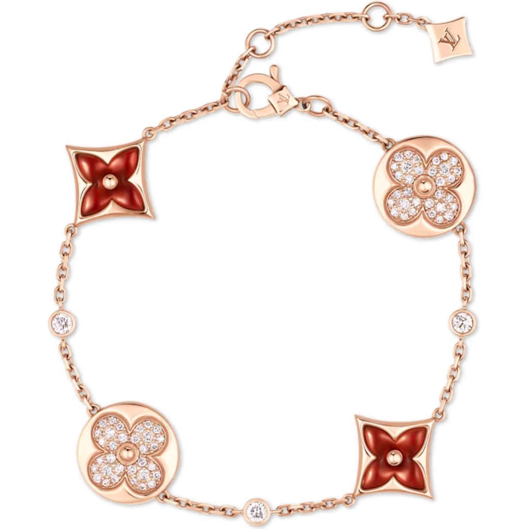 Vòng tay Louis Vuitton Color Blossom BB Multi-Pattern Bracelet Cornelian and Diamonds 4