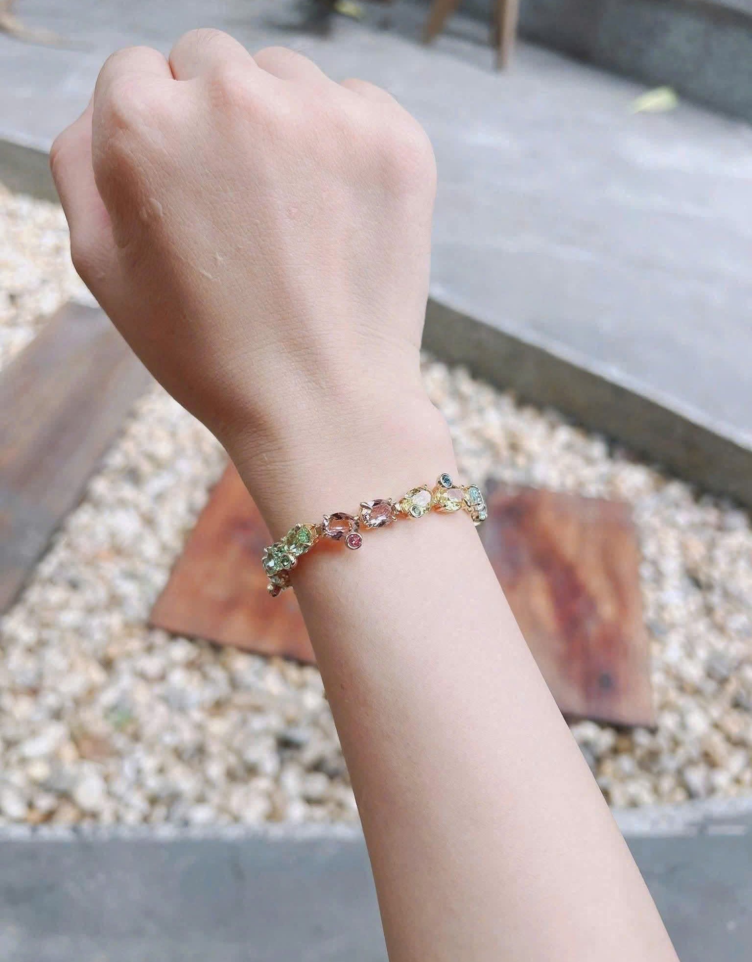 Vòng tay Swarovski Gema Bracelet Mixed Cuts Multicolored Gold-tone Plated 5705808 5