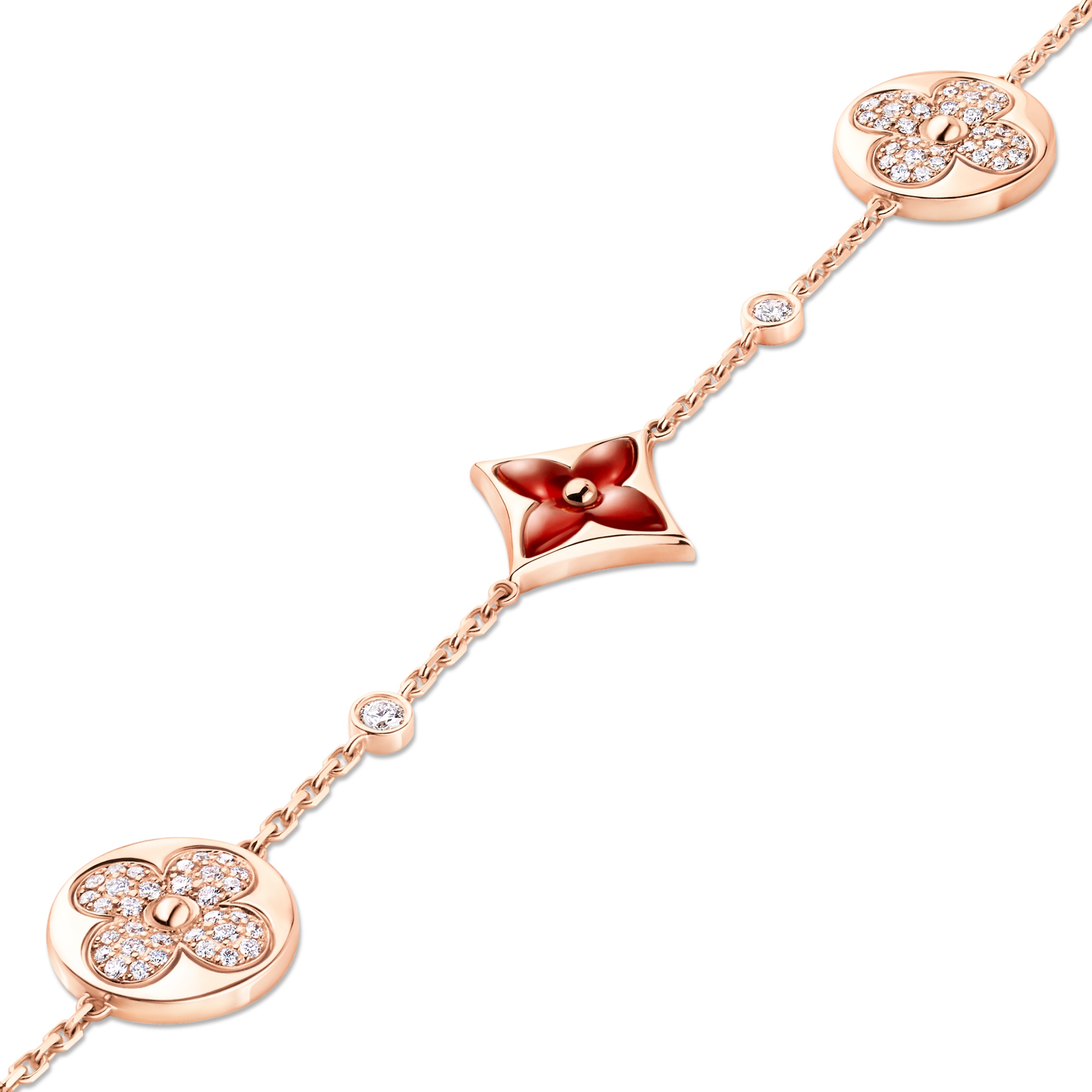 Vòng tay Louis Vuitton Color Blossom BB Multi-Pattern Bracelet Cornelian and Diamonds 3