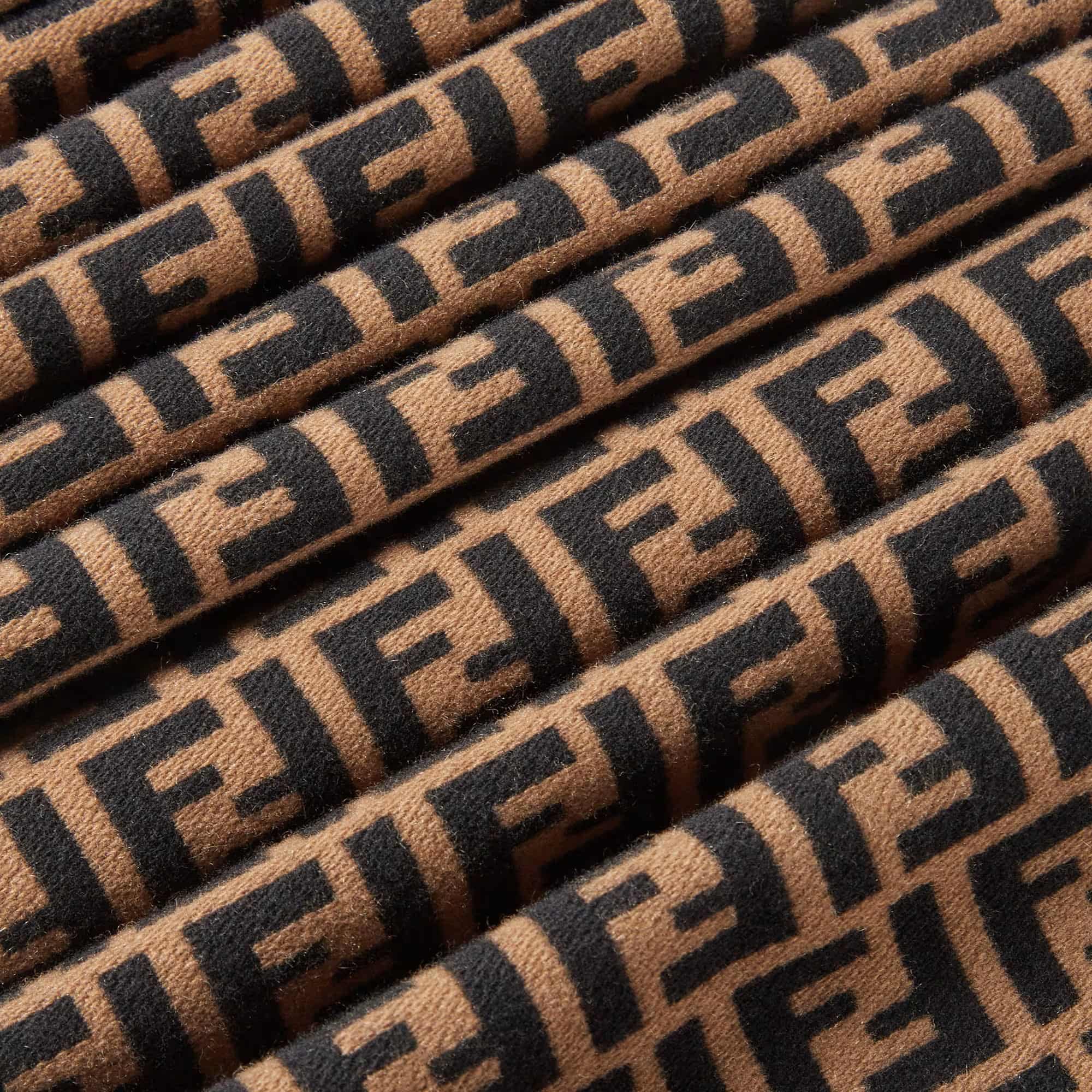 Khăn Fendi FF Scarf Brown Wool and Cashmere Scarf 1