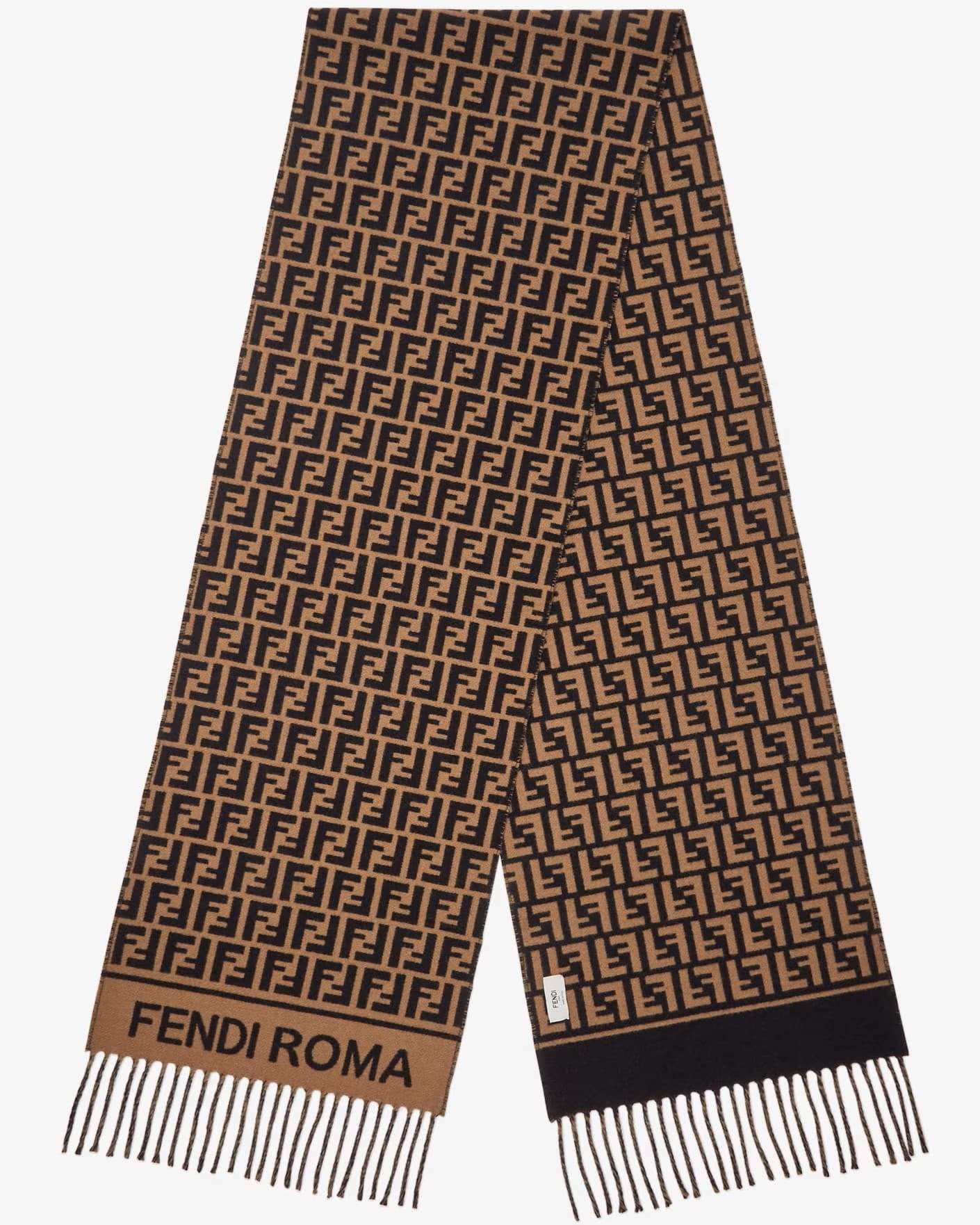 Khăn Fendi FF Scarf Brown Wool and Cashmere Scarf 7