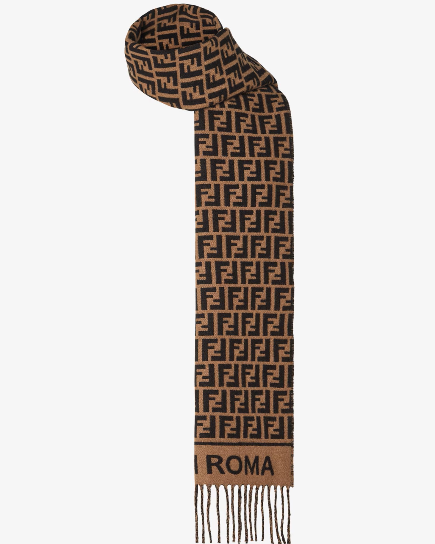 Khăn Fendi FF Scarf Brown Wool and Cashmere Scarf 8