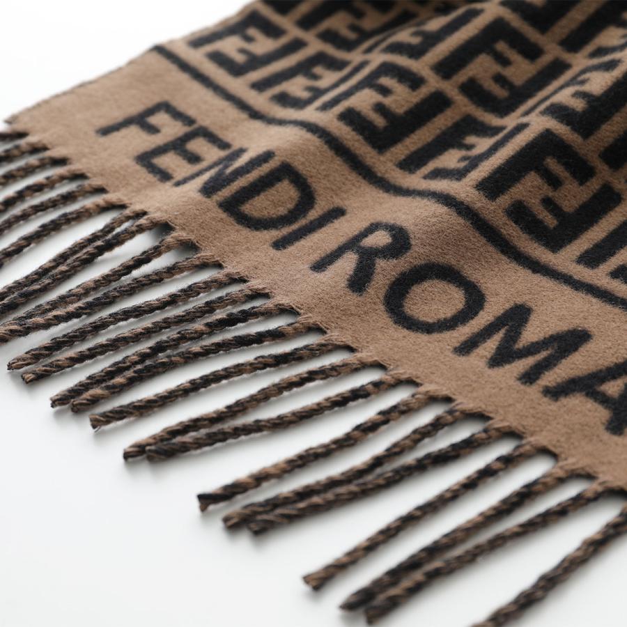 Khăn Fendi FF Scarf Brown Wool and Cashmere Scarf 10