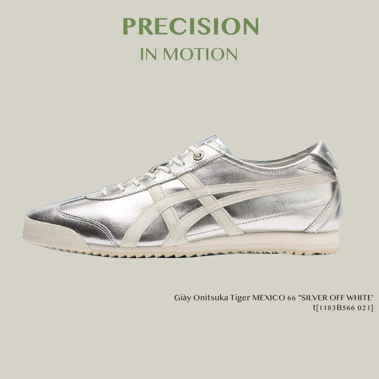 Giày Onitsuka Tiger Mexico 66 Unisex Shoes Silver Off White 1183B566-021 8