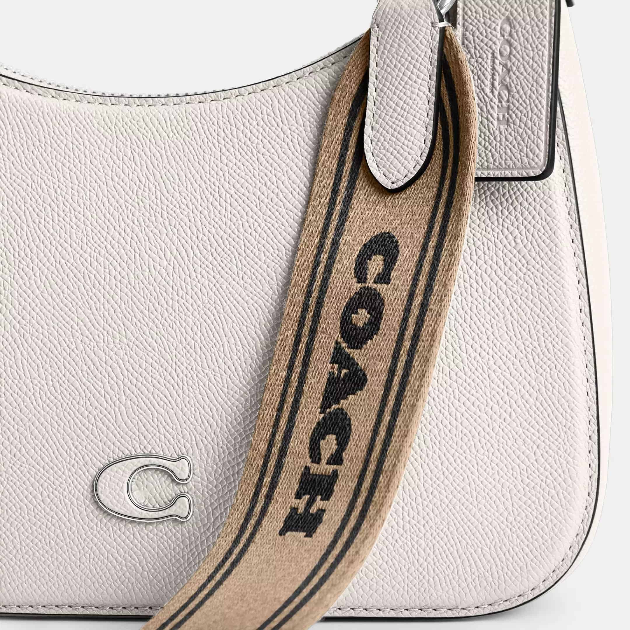 Túi Hobo Coach Crossbody Chalk Crossgrain Leather With Signature Canvas CJ842 5