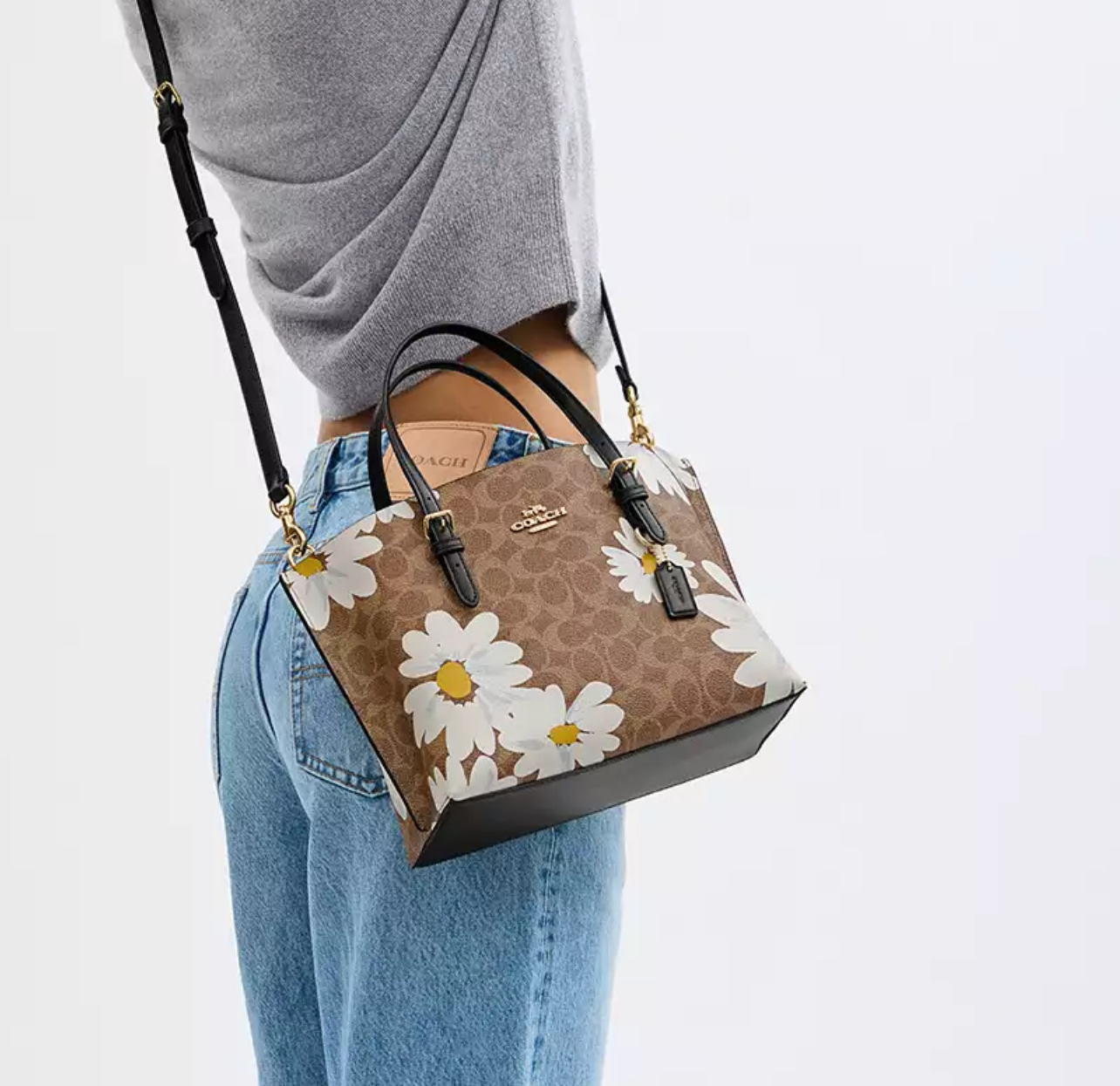 Túi Coach nữ Mollie Tote Bag 25 In Signature Canvas With Floral Print CZ592 10