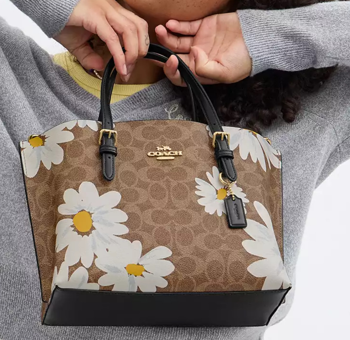 Túi Coach nữ Mollie Tote Bag 25 In Signature Canvas With Floral Print CZ592 13