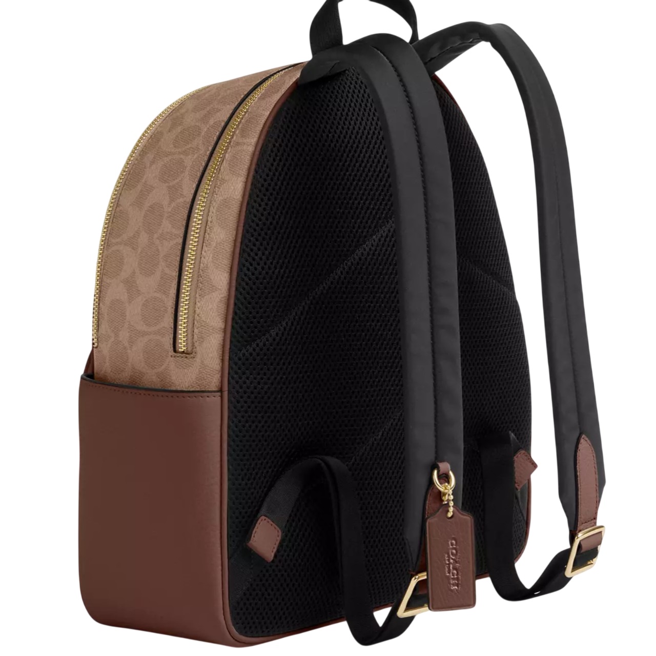 Balo Coach Court Backpack In Signature Canvas Tan Brown CZ176 5