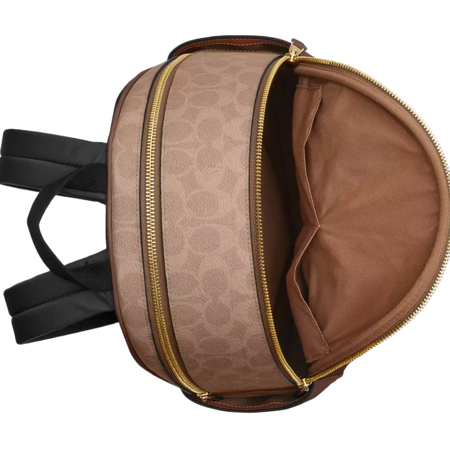 Balo Coach Court Backpack In Signature Canvas Tan Brown CZ176 6