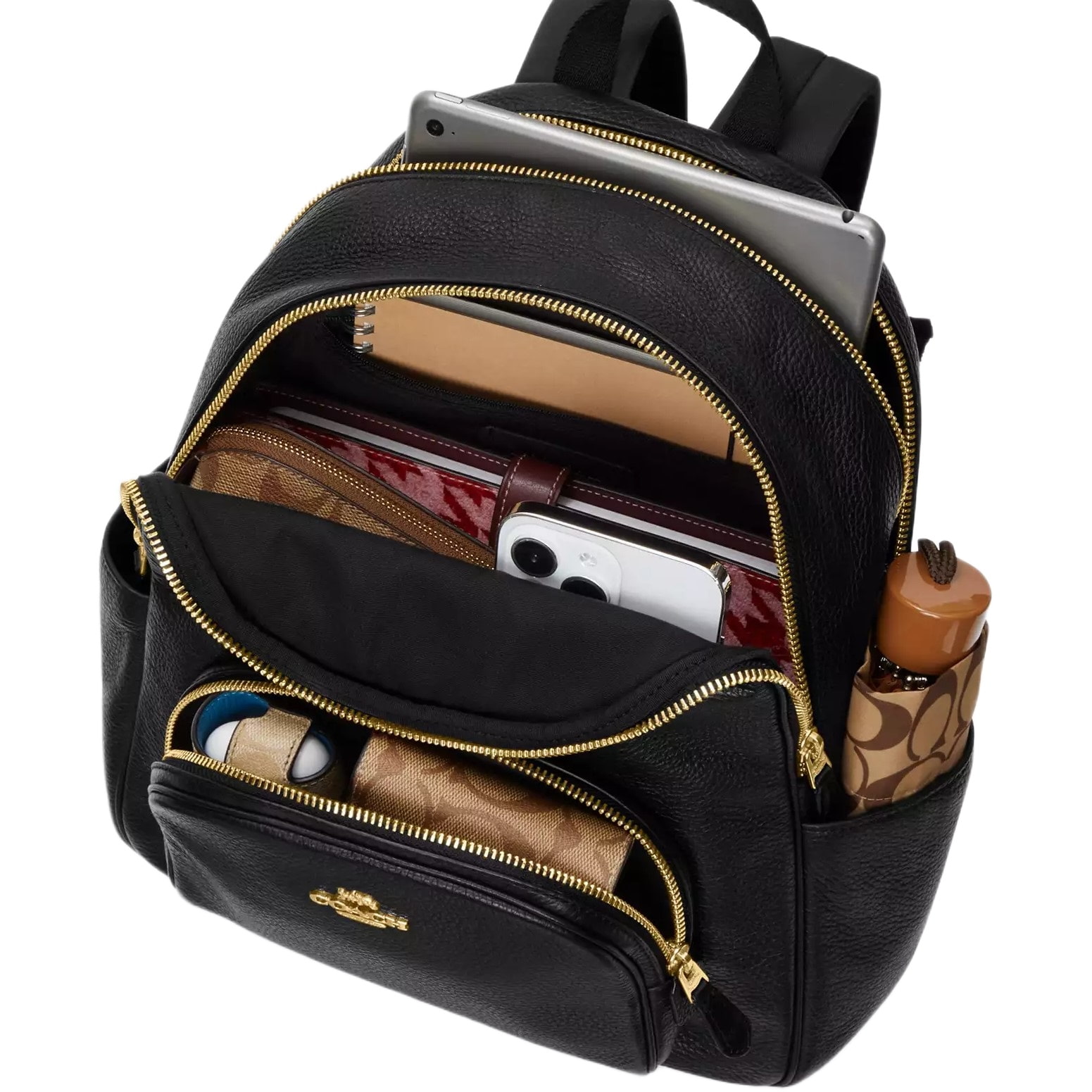 Balo Coach Court Backpack In Signature Canvas Tan Brown CZ176 3