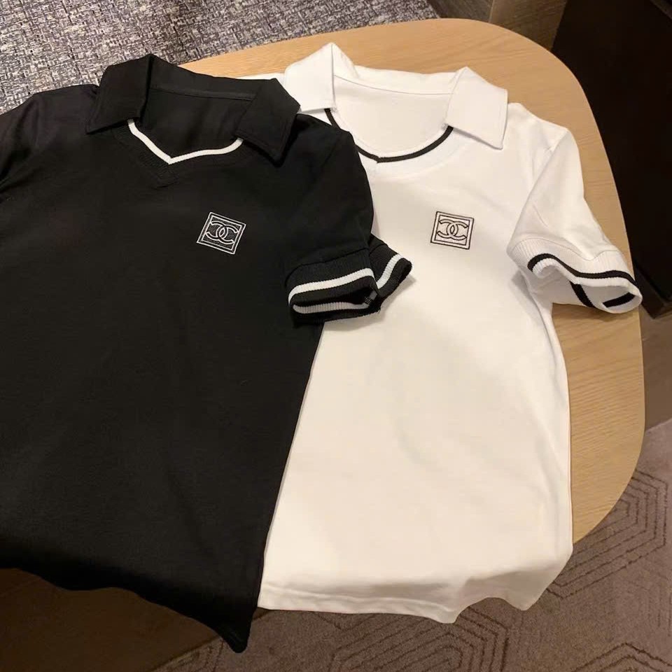 Set áo thun váy ngắn Chanel trắng đen 1