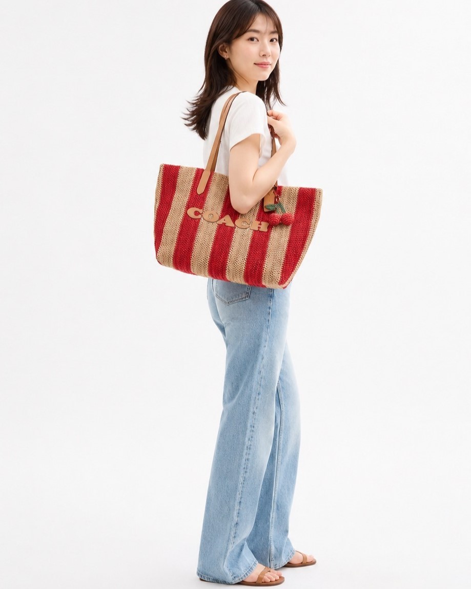 Túi Coach City Tote Bag With Stripes And Charm CER30 7