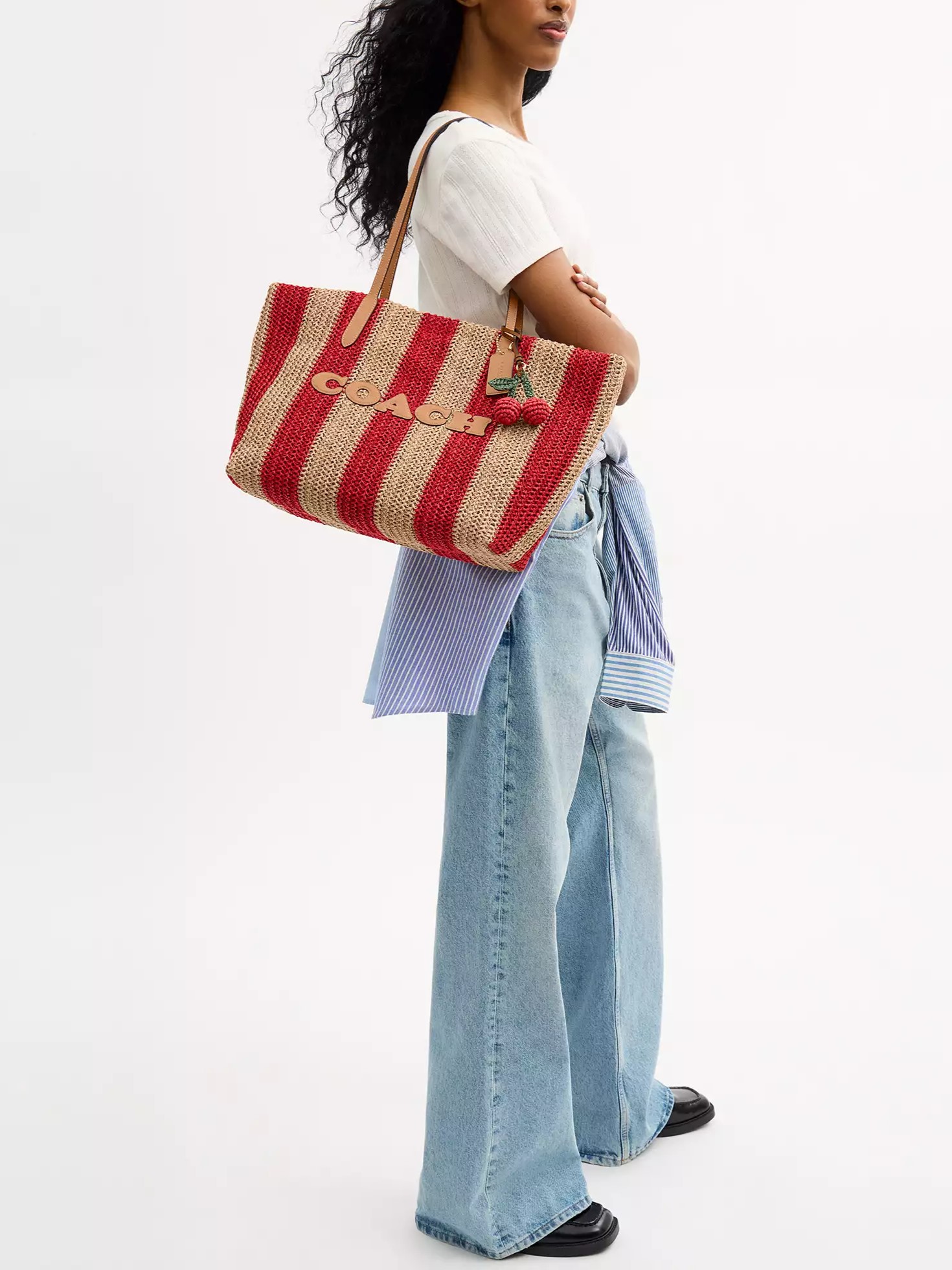 Túi Coach City Tote Bag With Stripes And Charm CER30 9