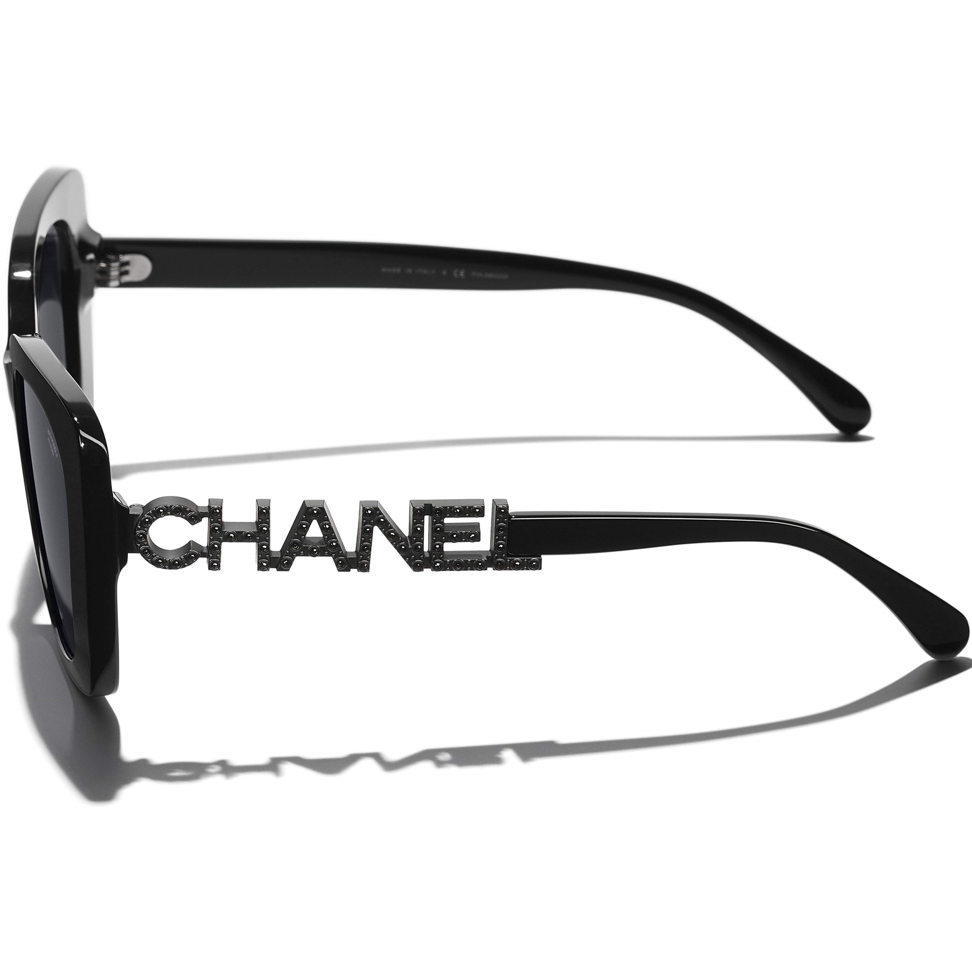 Kính Chanel Square Sunglasses Black Acetate Frame Grey Lenses CH5422B 2