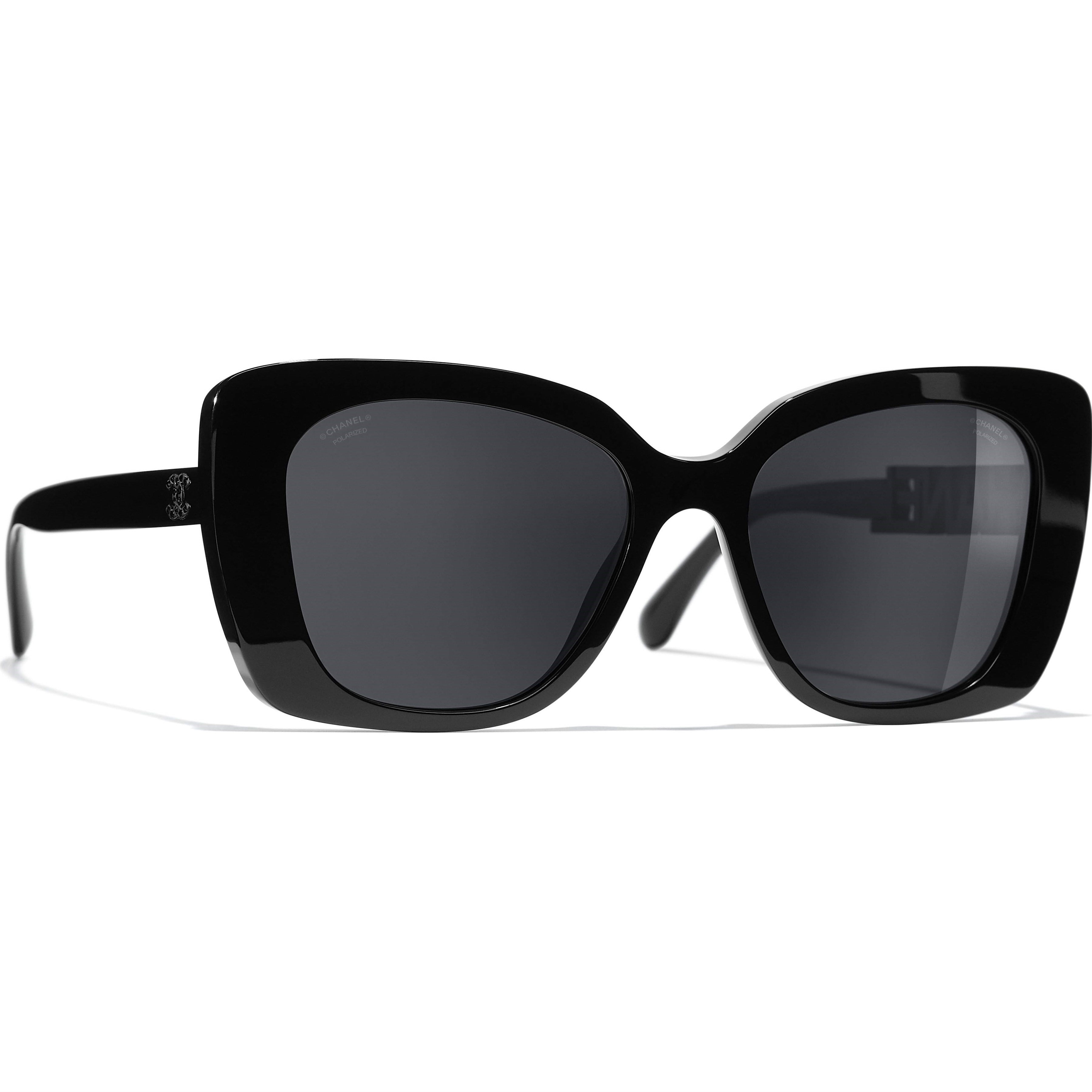 Kính Chanel Square Sunglasses Black Acetate Frame Grey Lenses CH5422B 3