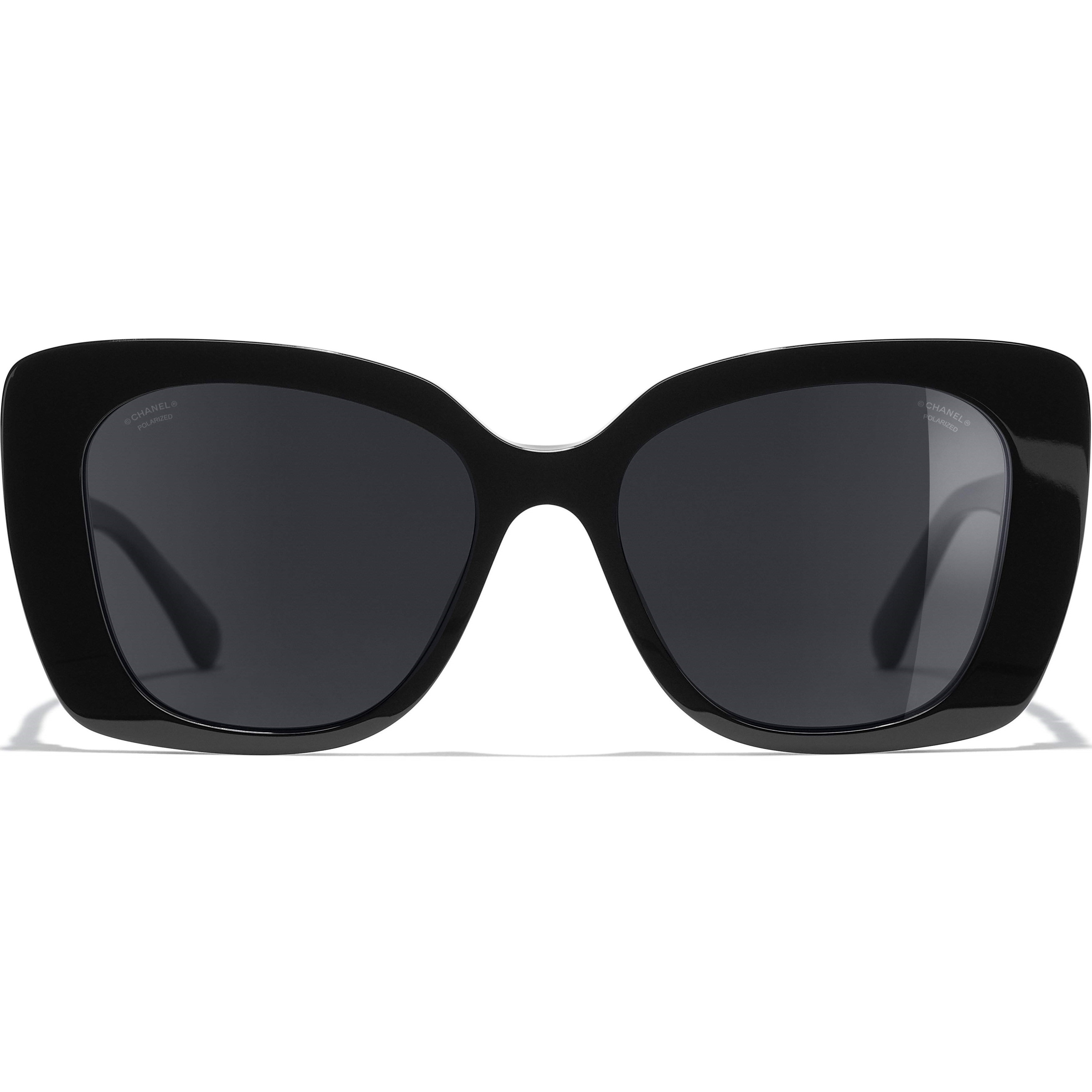 Kính Chanel Square Sunglasses Black Acetate Frame Grey Lenses CH5422B 4