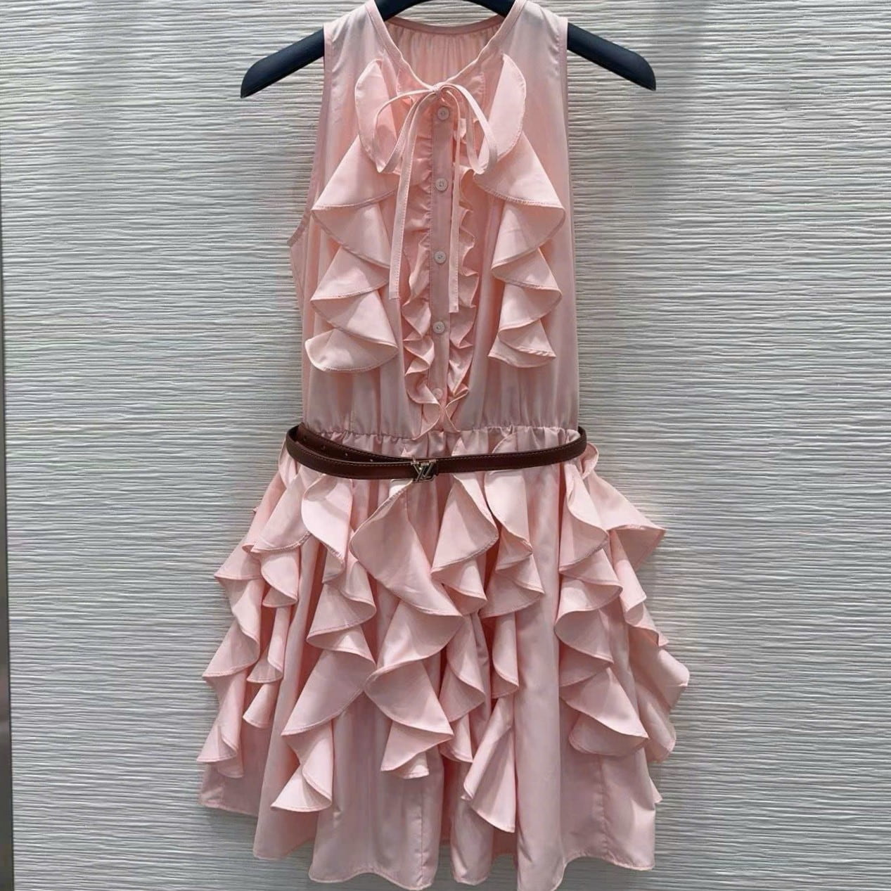 Đầm Louis Vuitton Ruffle Mini Dress Rose Poudre 3
