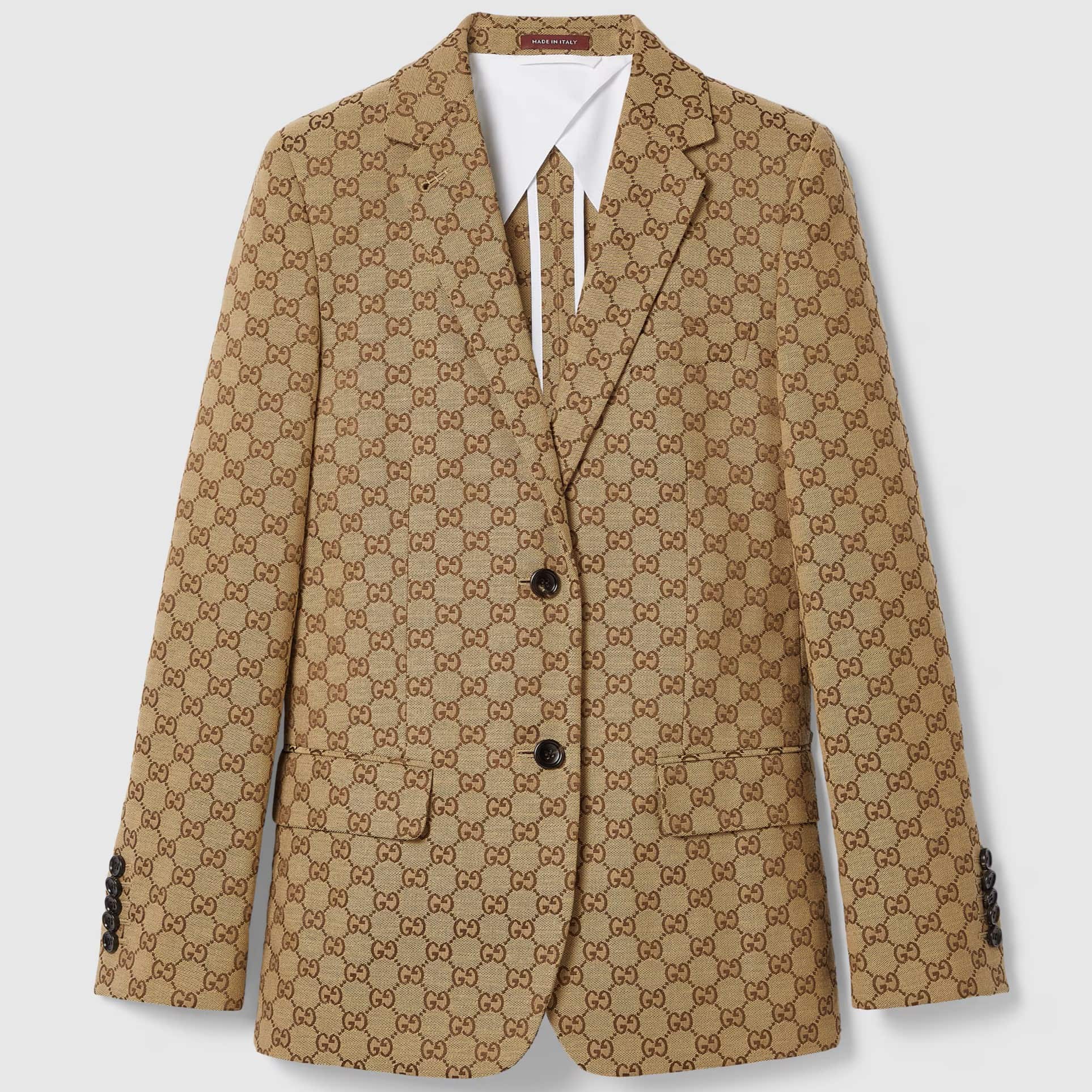 Áo khoác Vest Gucci GG Canvas Jacket Camel And Ebony Blazers For Women 2