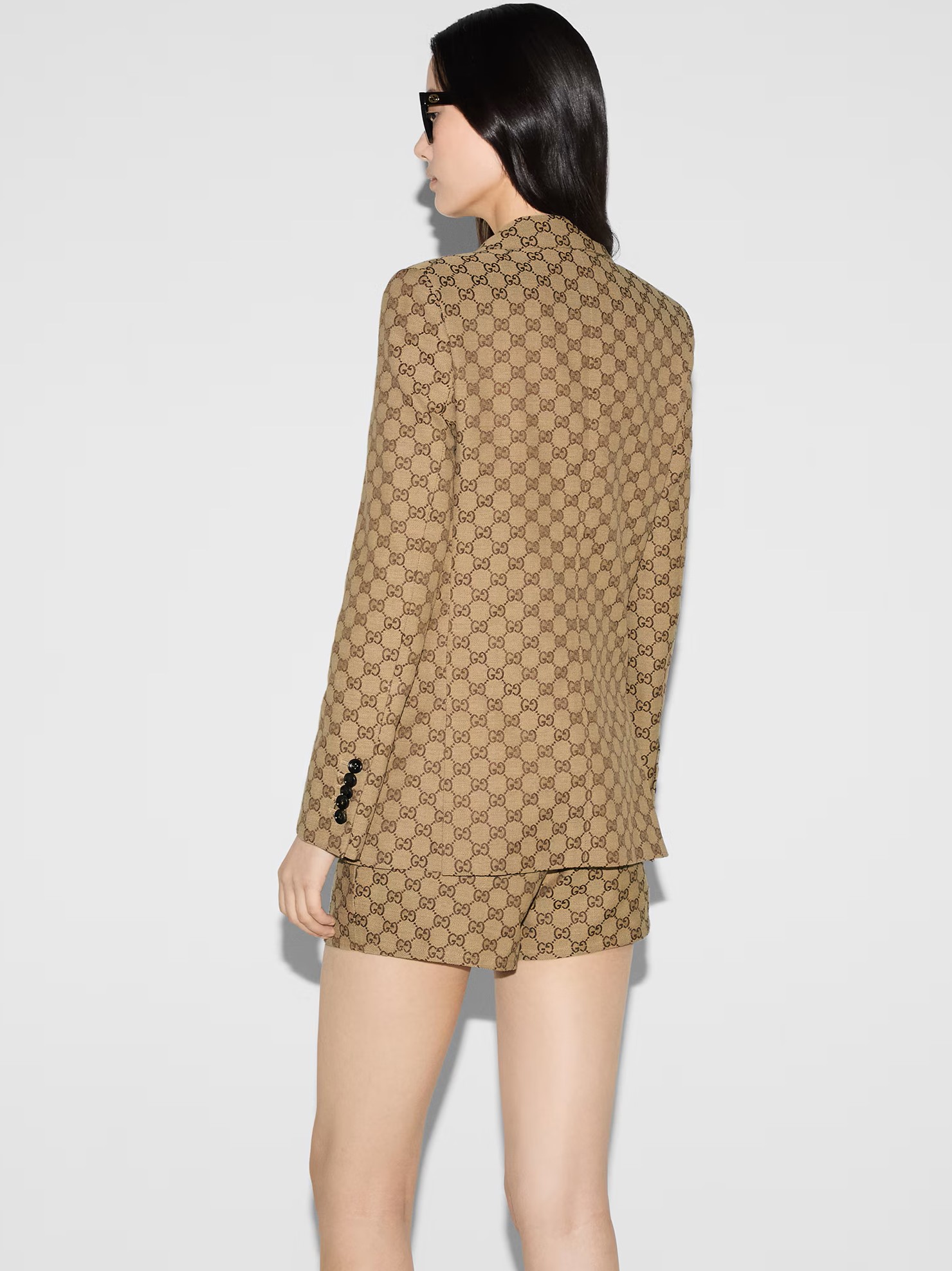 Áo khoác Vest Gucci GG Canvas Jacket Camel And Ebony Blazers For Women 4